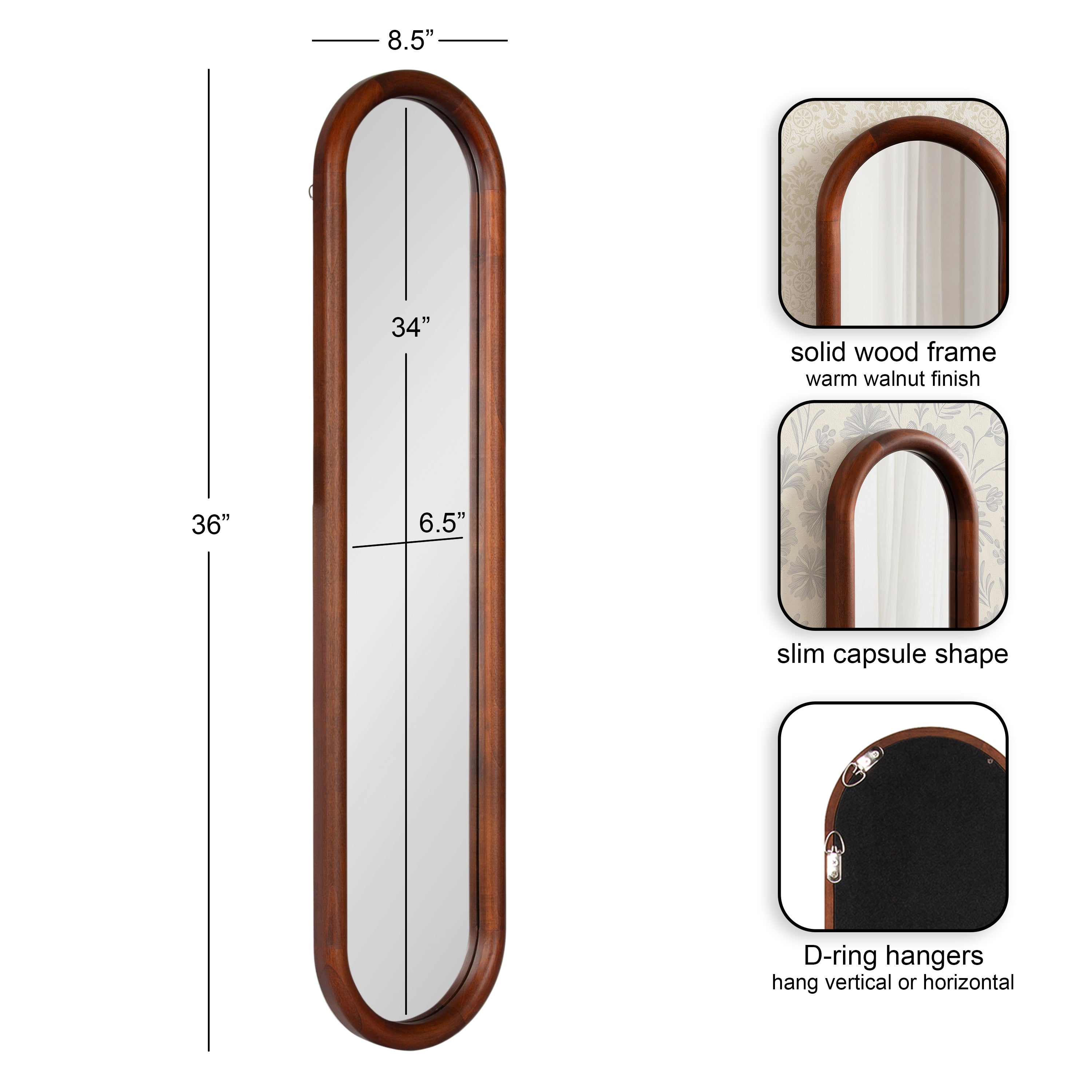 Capsule Mirror Dark Brown 9x36 2