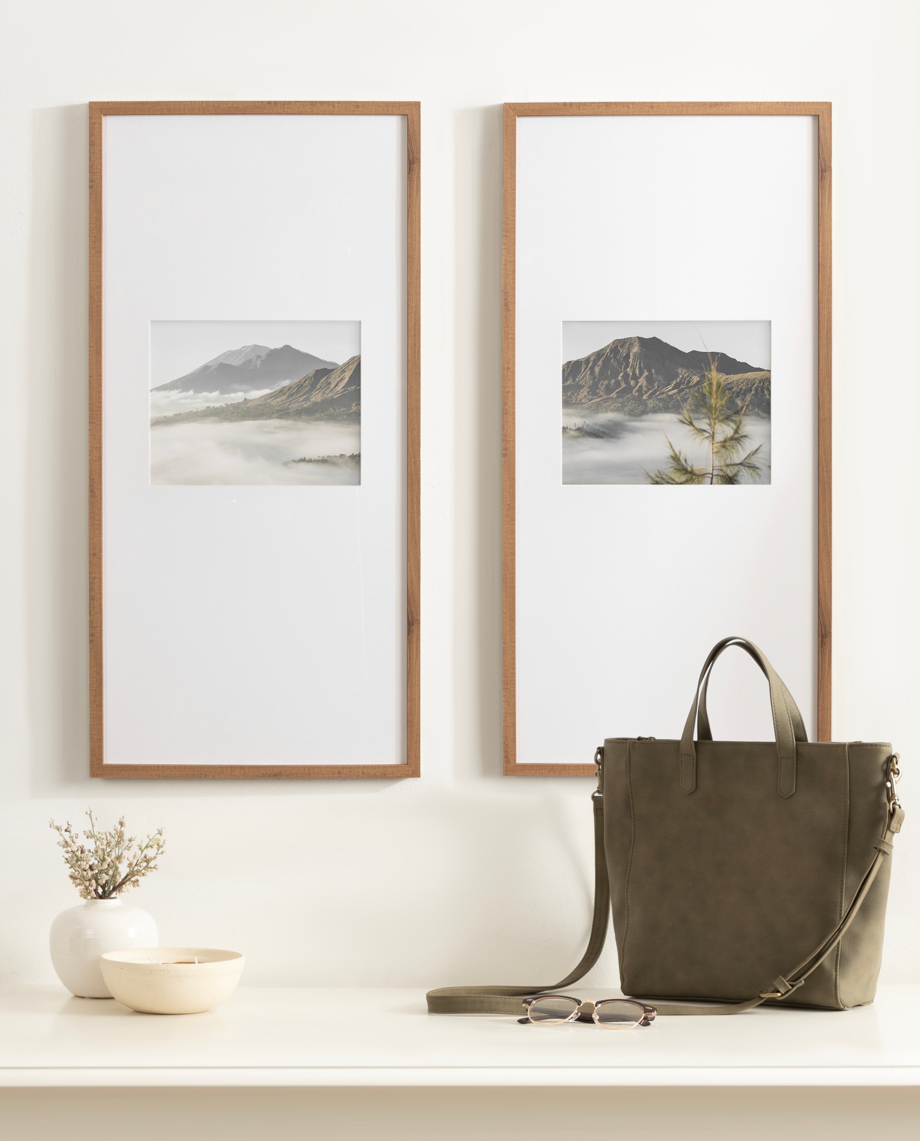 Wall Frame Brown 14x30 matted to 8x10 7