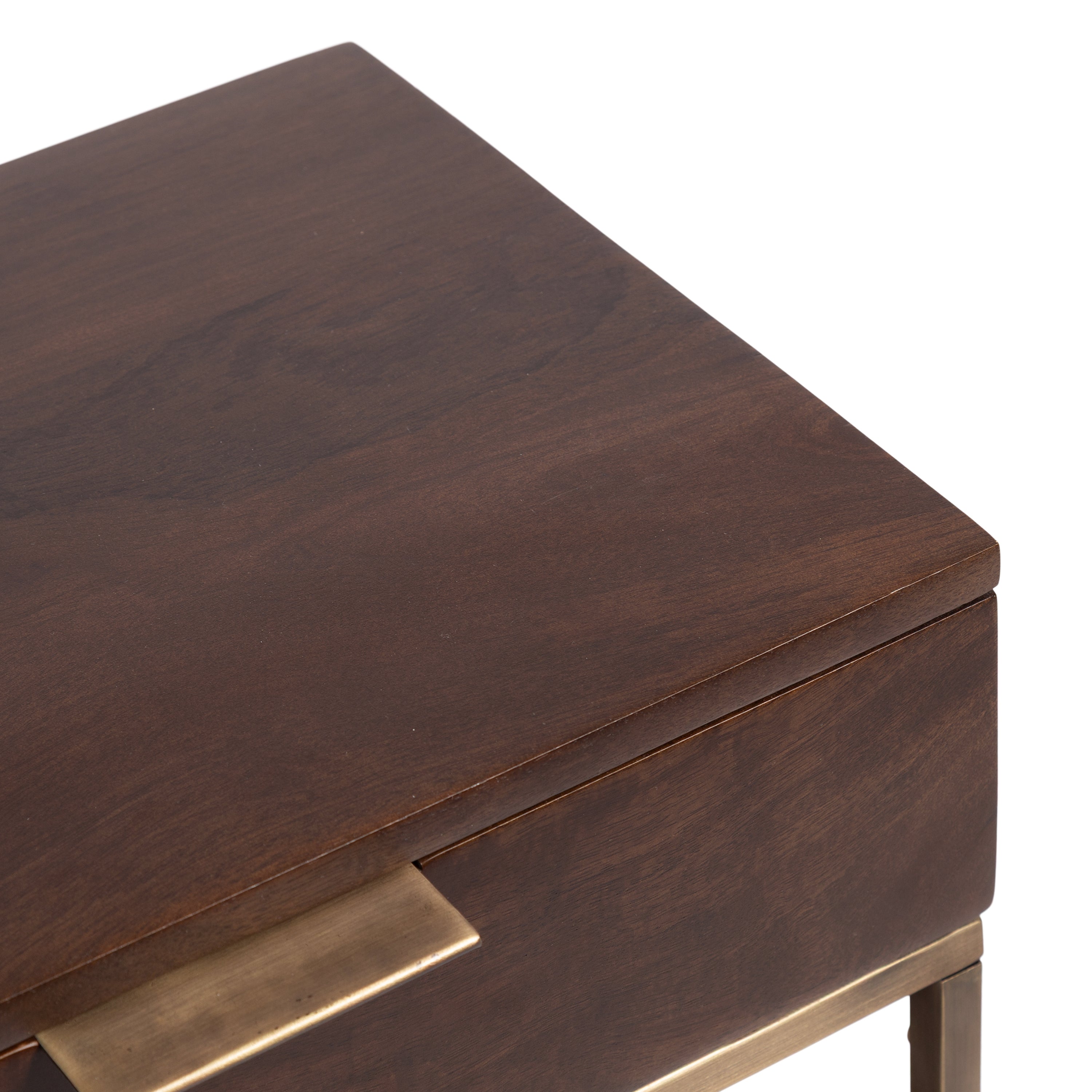 Side Table Dark Brown Gold 18x13x24 3