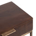 Side Table Dark Brown Gold 18x13x24 3