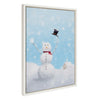 Sylvie Snowman Scarf and Top Hat Winter Cabin Framed Canvas by Abraham Hunter