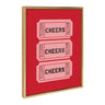 Sylvie Cheers Pink Red Ticket Framed Canvas by Alli Standefer