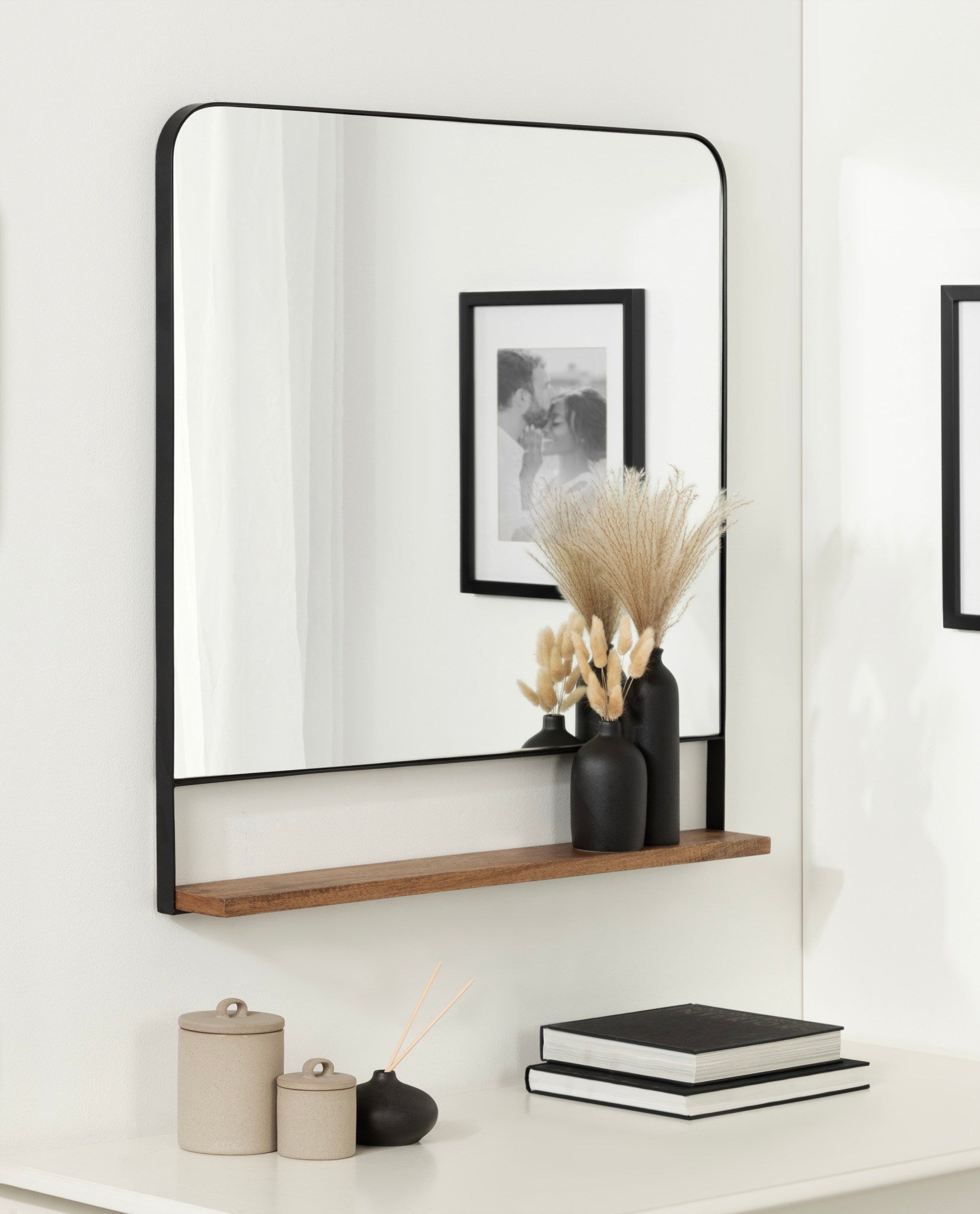 Chadwin Square Wall Mirror with Shelf