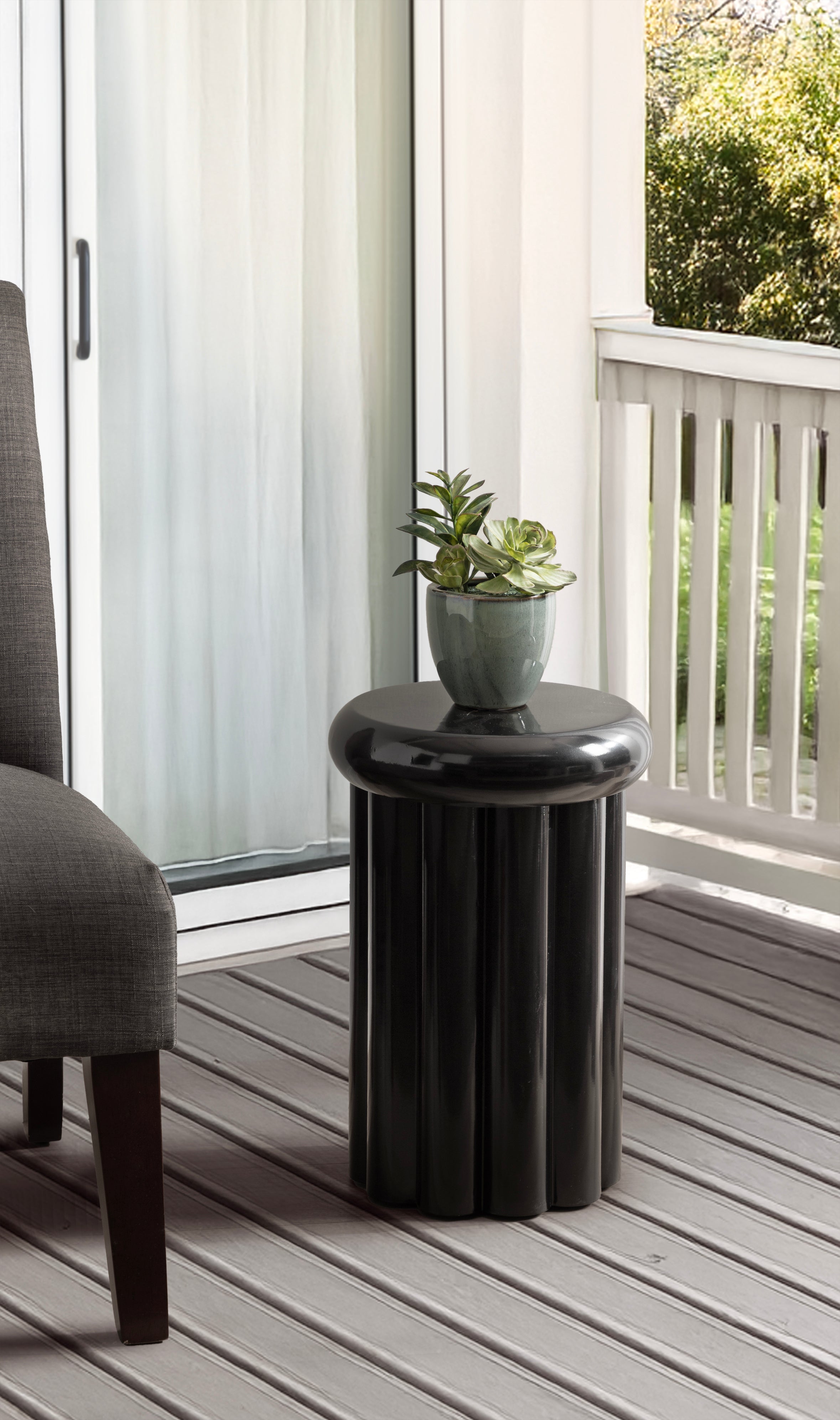 Side Table Black 12x12x18 7