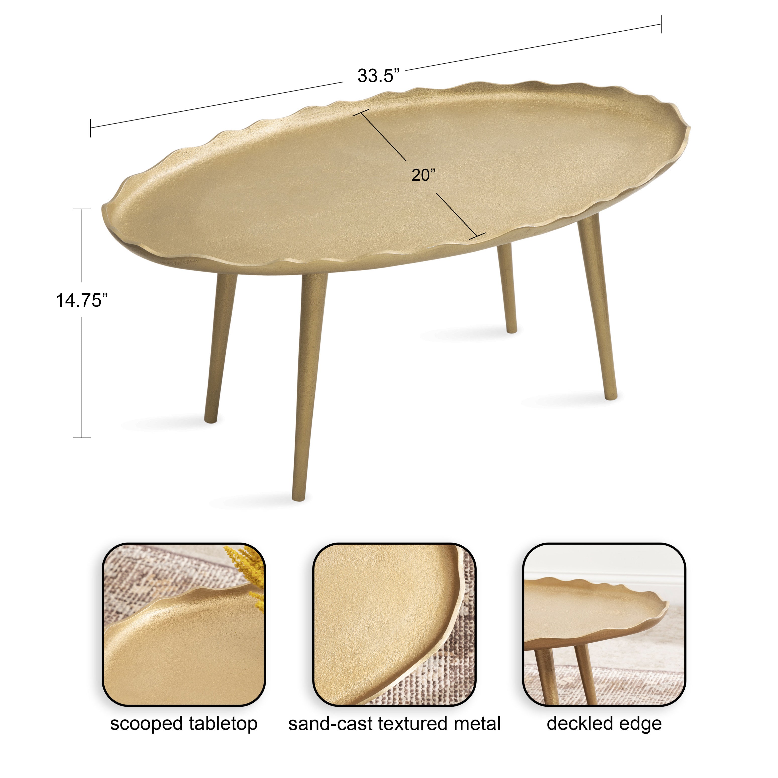 Coffee Table 34x20x15 Gold 2