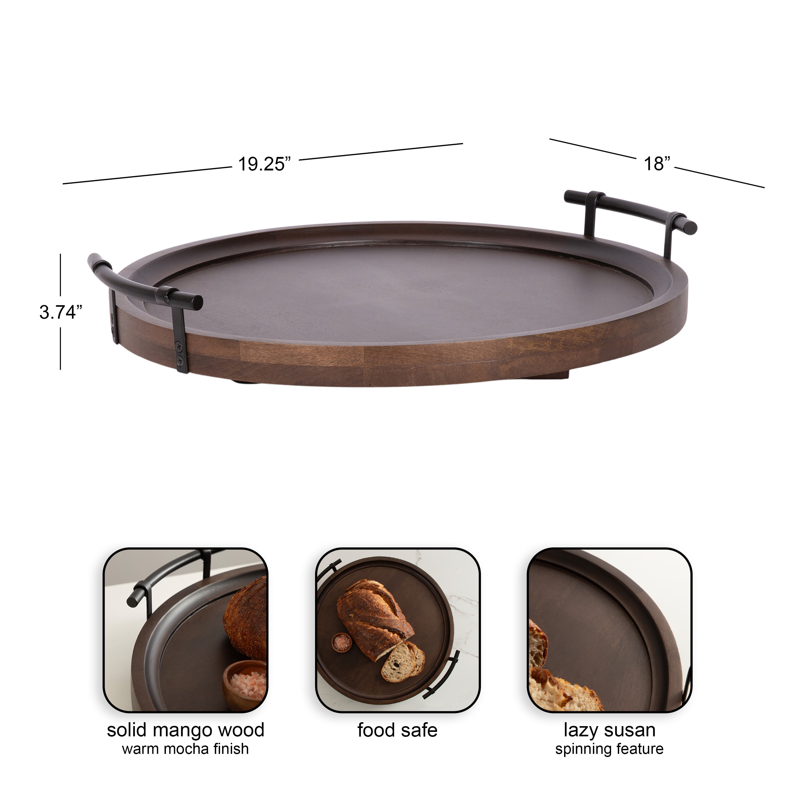 Lazy Susan 20x20 Dark Brown 2