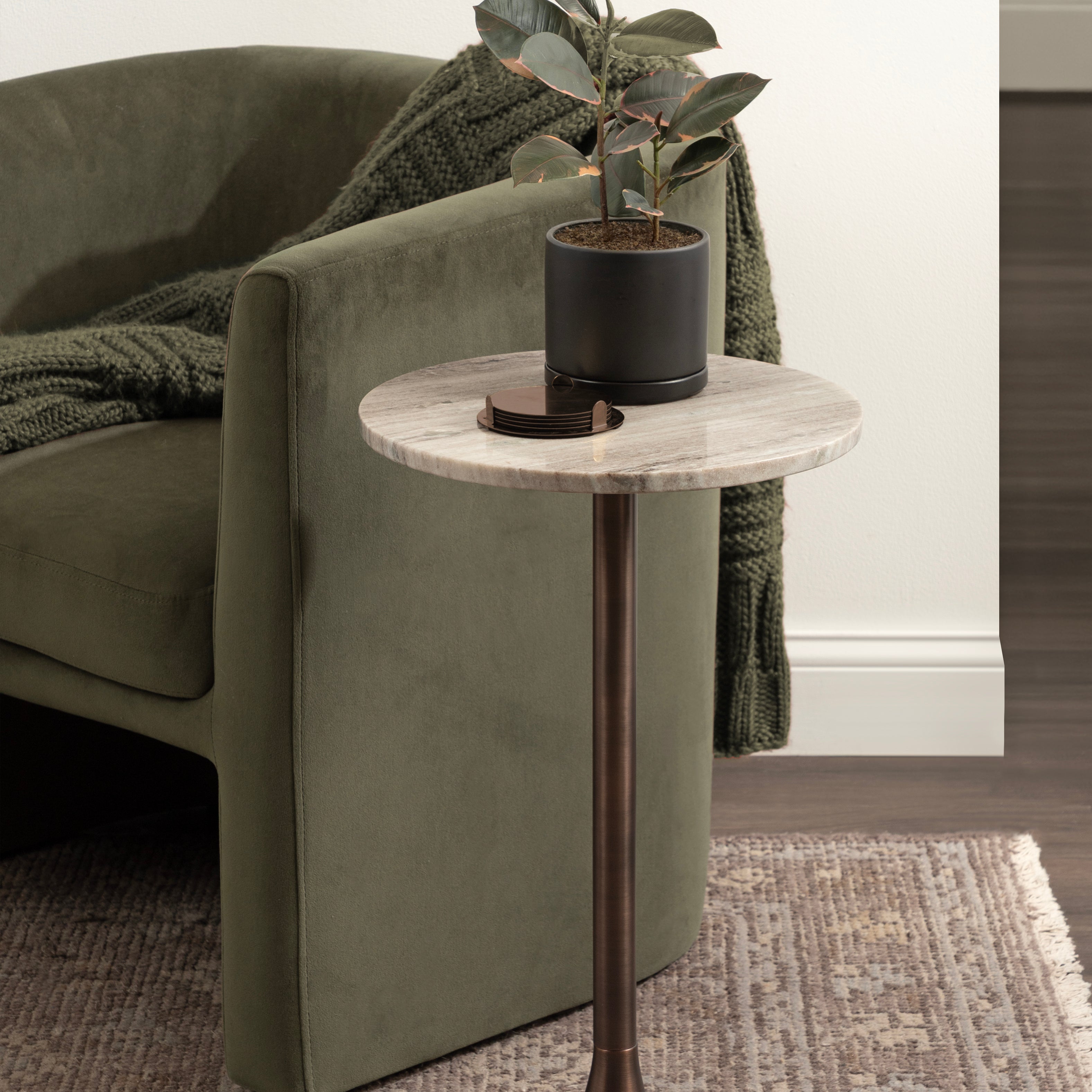 Side Table 14x14x24 Brown Bronze 6