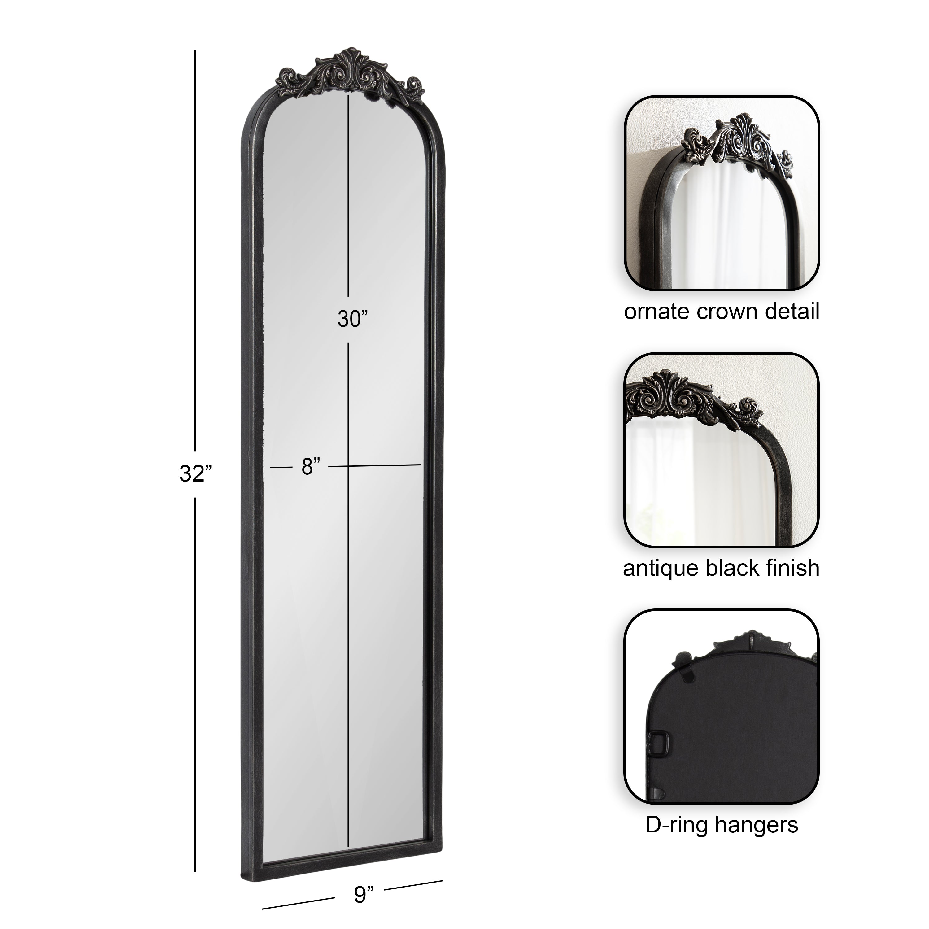 Arch Mirror 9x32 Black 2