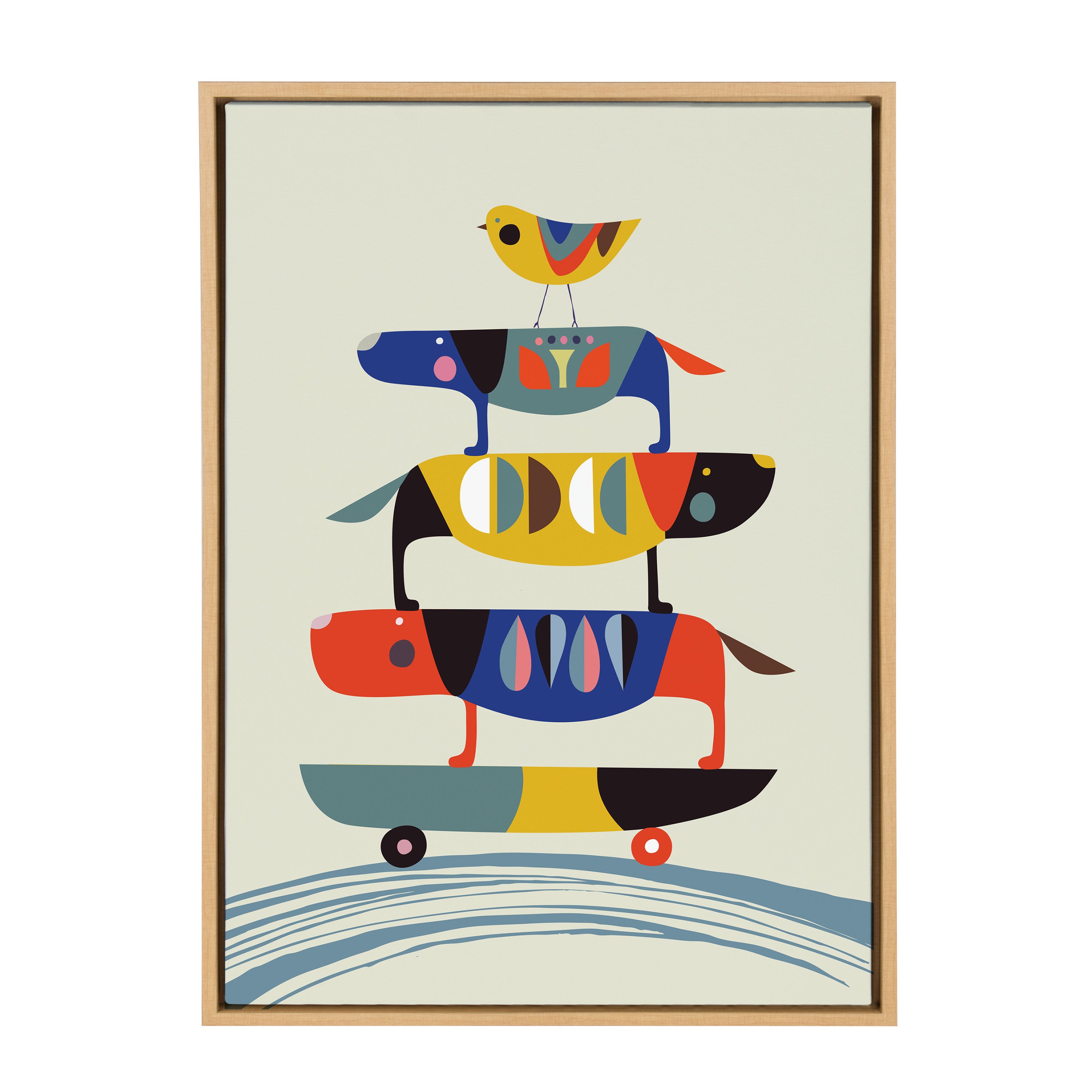 Sylvie Skate Dog Framed Canvas by Rachel Lee of My Dream Wall