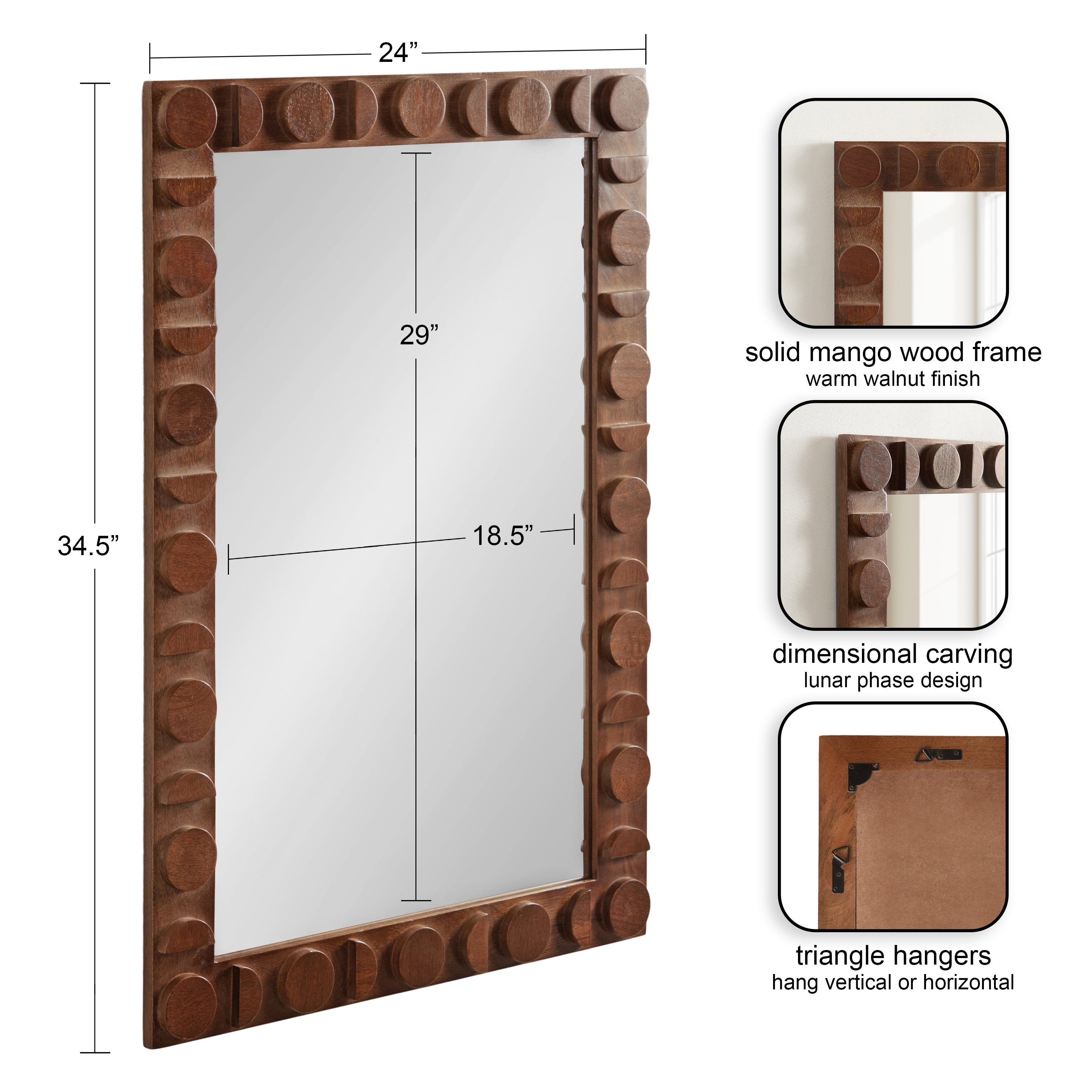 Lunara Wood Rectangle Mirror