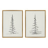 Sylvie Minimalist Evergreen Trees Sketch Framed Canvas Art Set by The Creative Bunch Studio