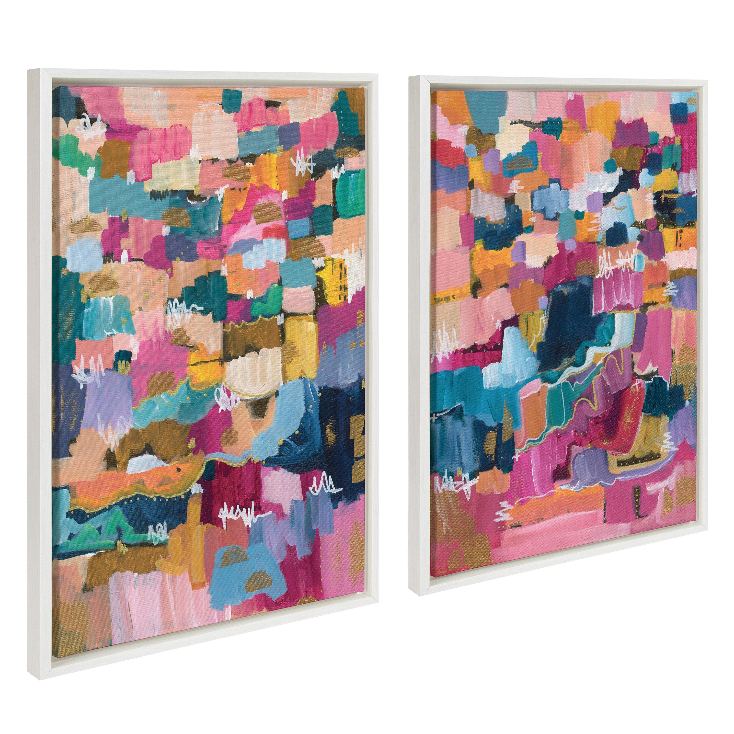 Sylvie Applause Framed Canvas Set by Leah Nadeau