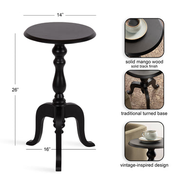 Side Table Black 16x16x26 2