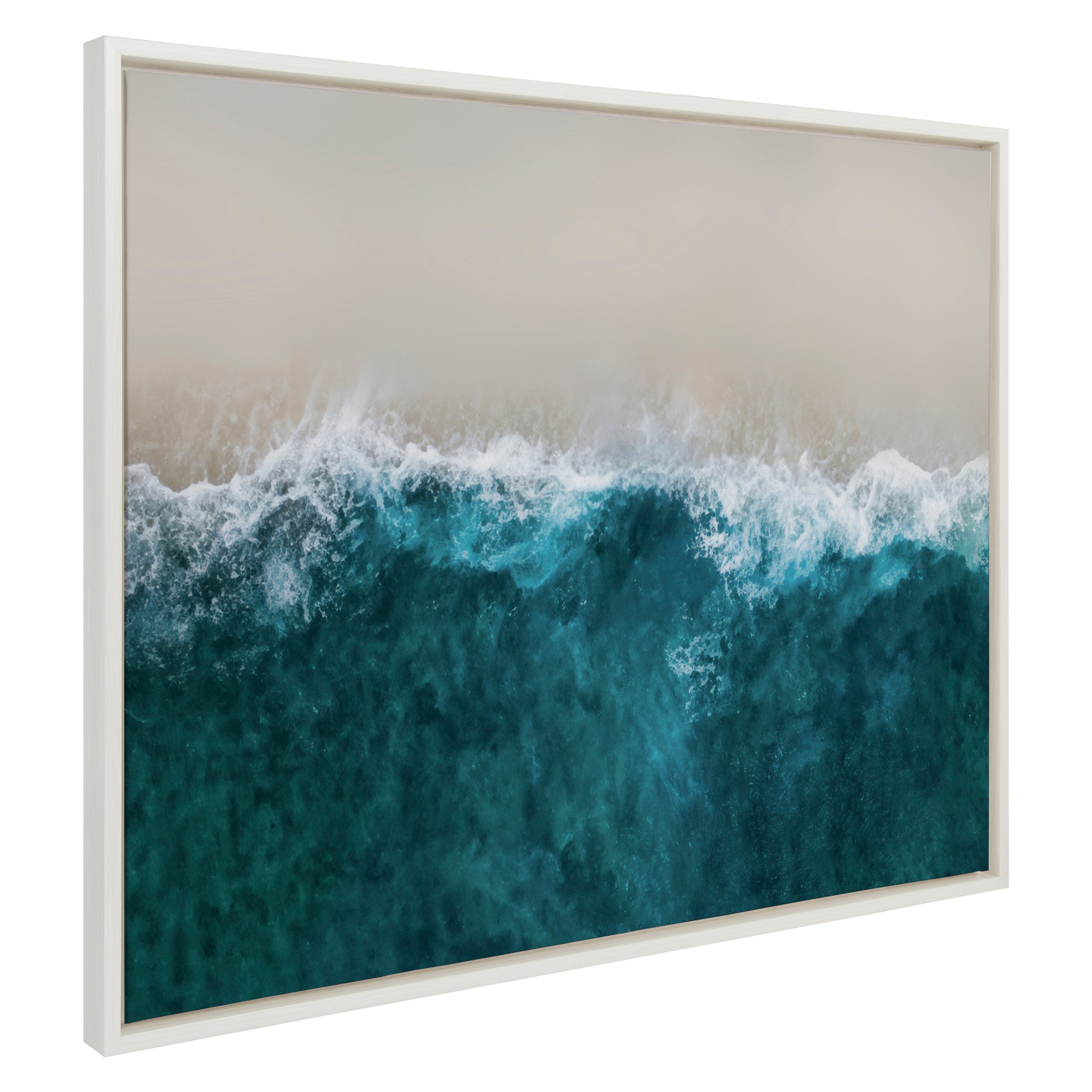 Sylvie Waves Crashing on the Beach Framed Canvas by The Creative Bunch Studio