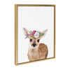 Sylvie Flower Crown Fawn Framed Canvas by Amy Peterson Art Studio