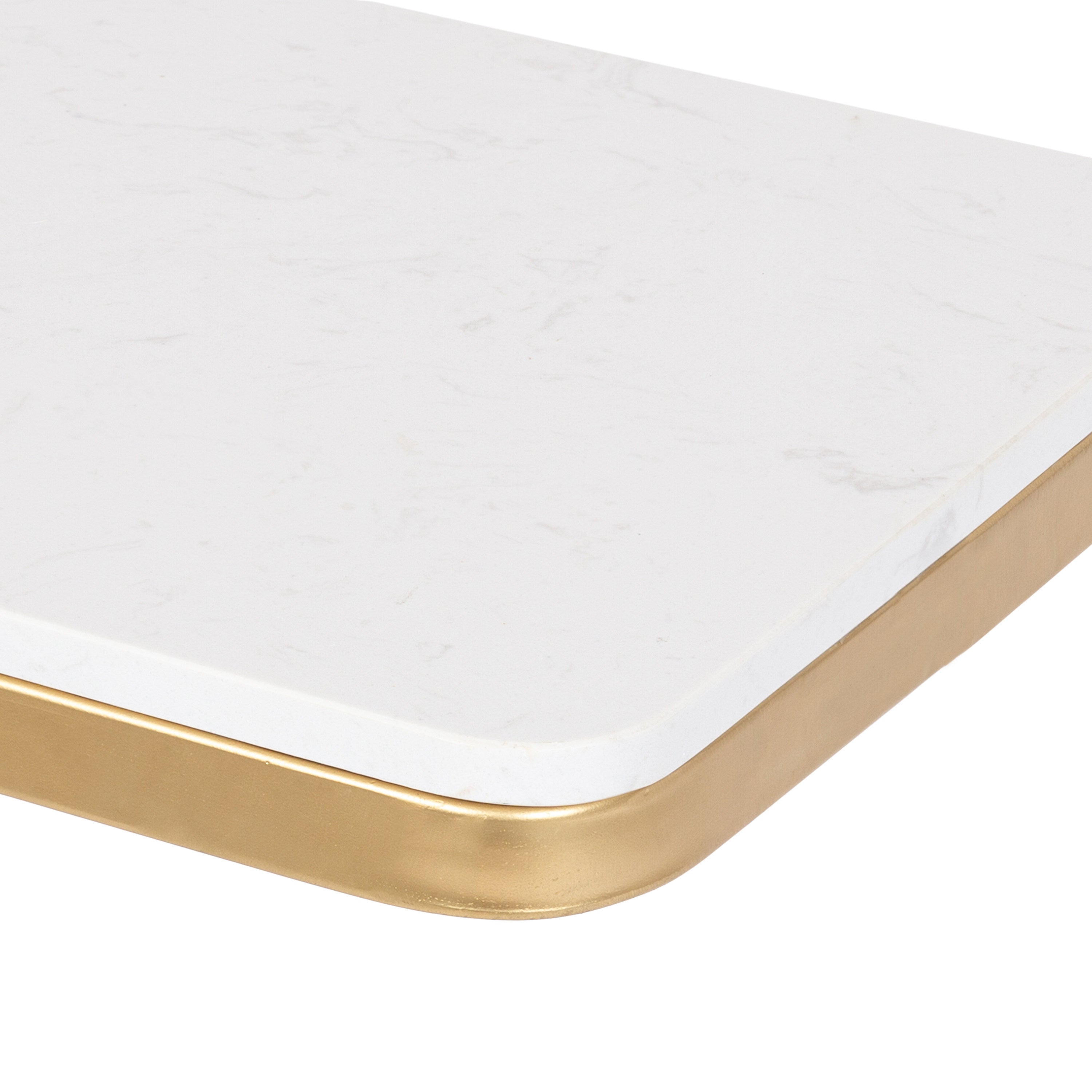 Credele Cultured Marble and Metal Accent C-Table