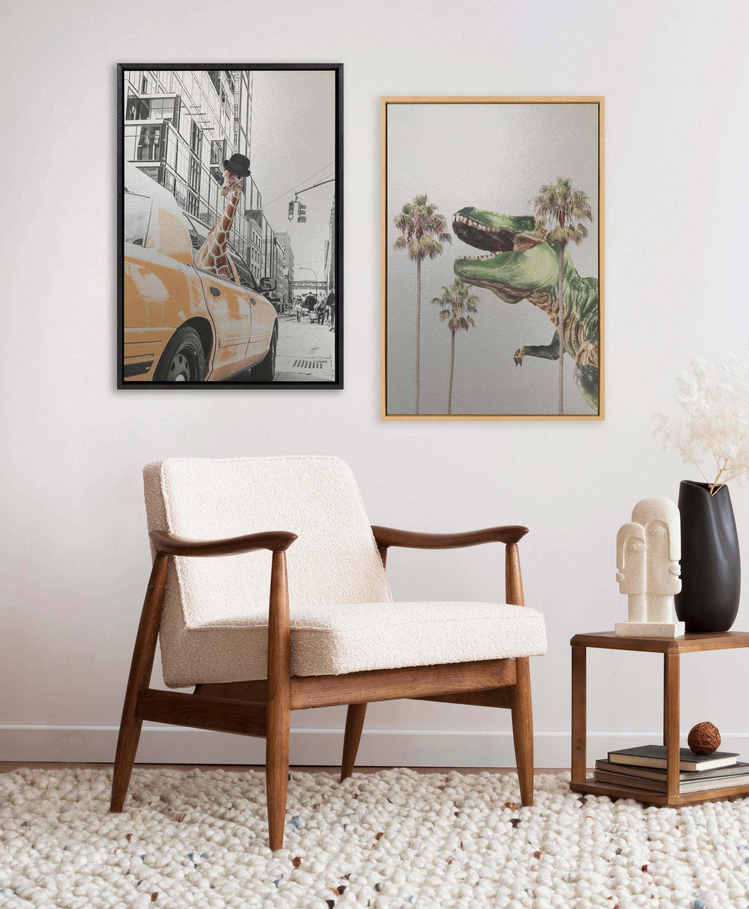 Sylvie Dinosaur Framed Canvas by July Art Prints