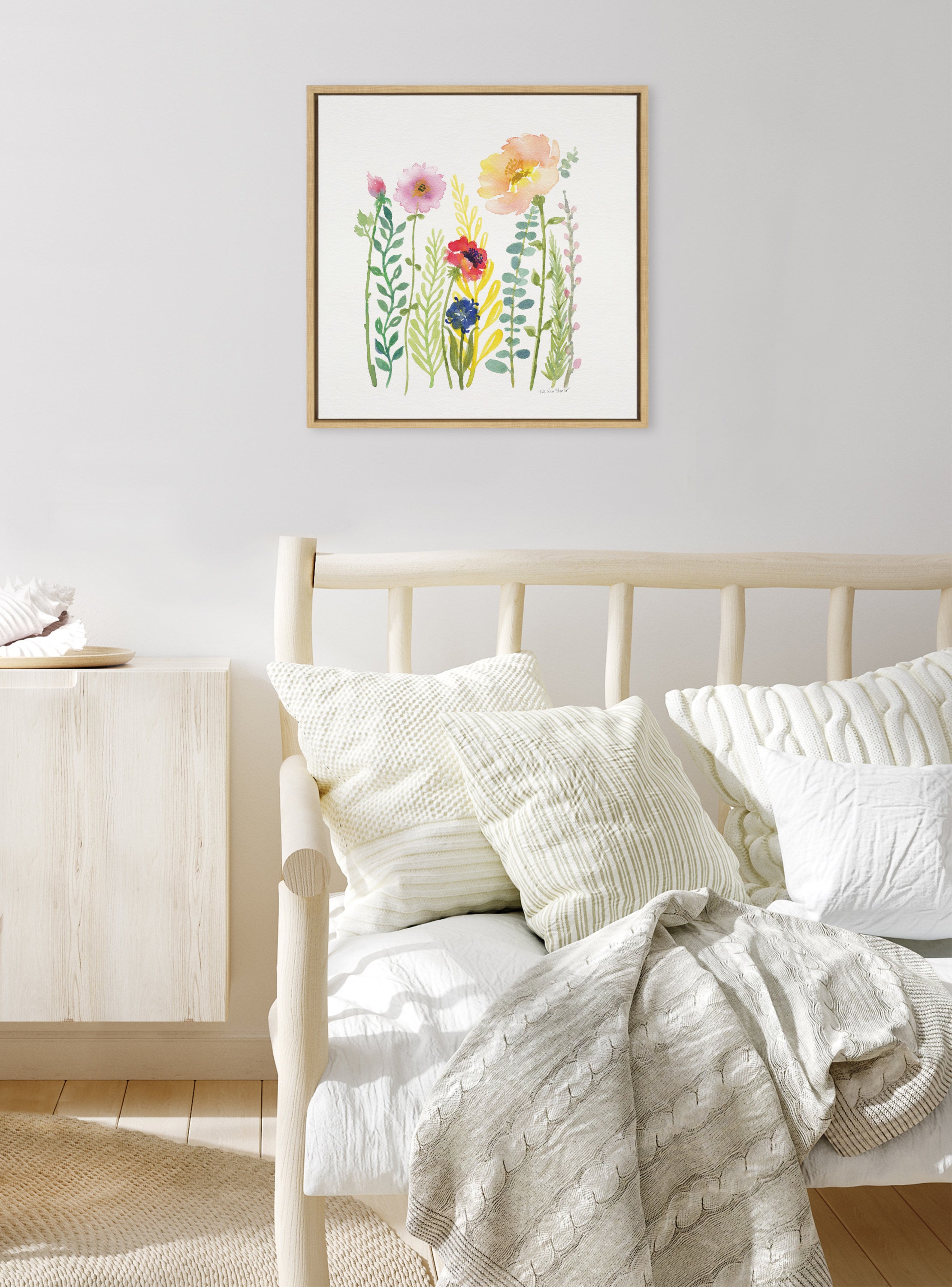 Sylvie Flowers and Ferns Framed Canvas by Patricia Shaw