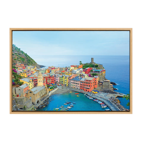 Sylvie Cinque Terre 2 Framed Canvas by Rachel Dowd