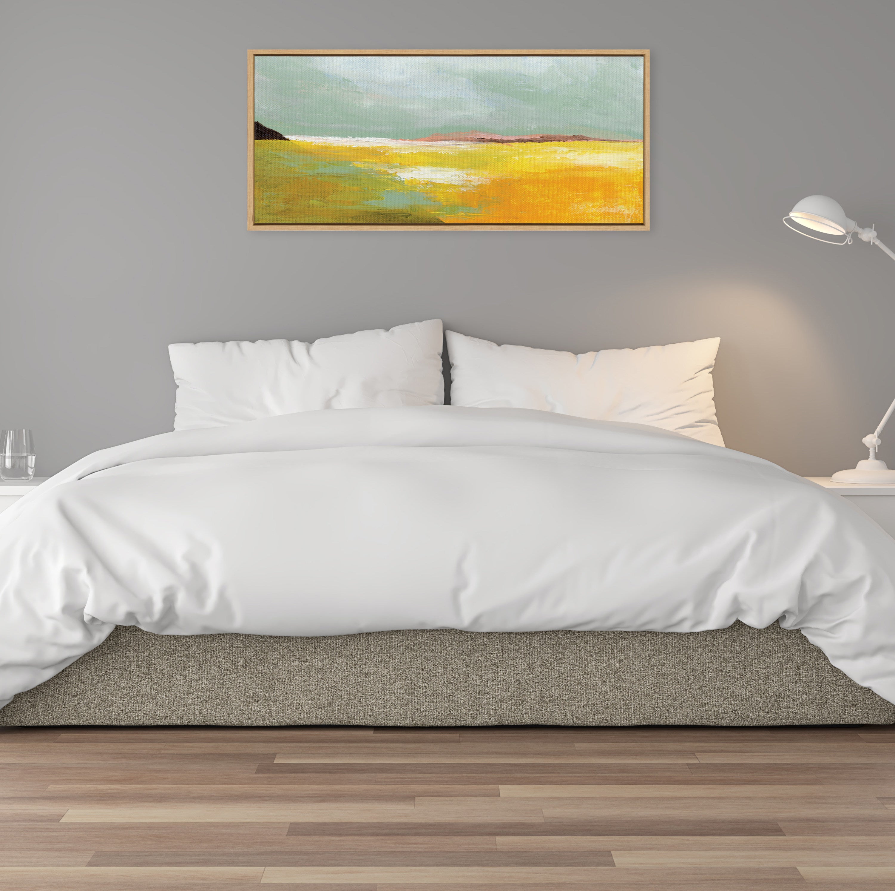 Sylvie Golden Root Lake Framed Canvas by Nikita Jariwala