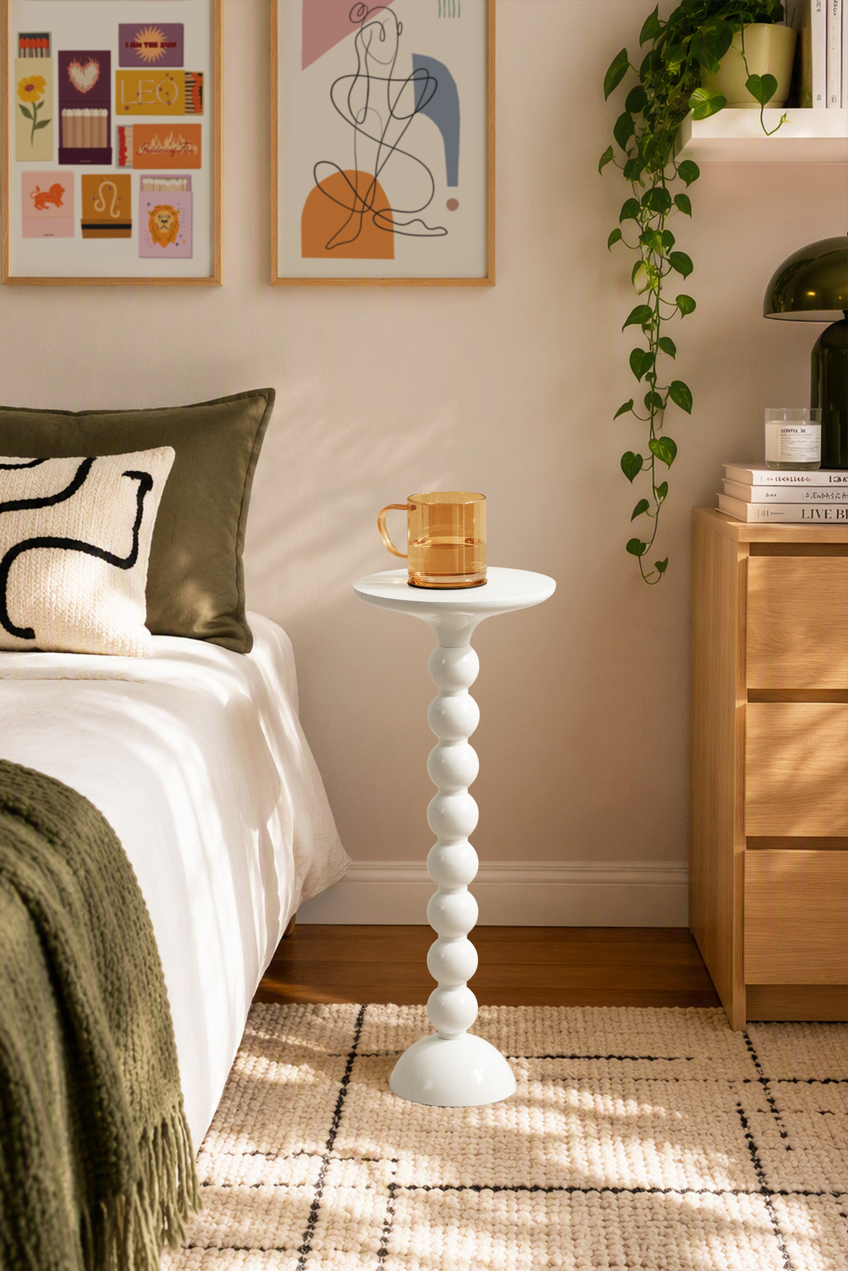 Drink Table White 9x9x22 6