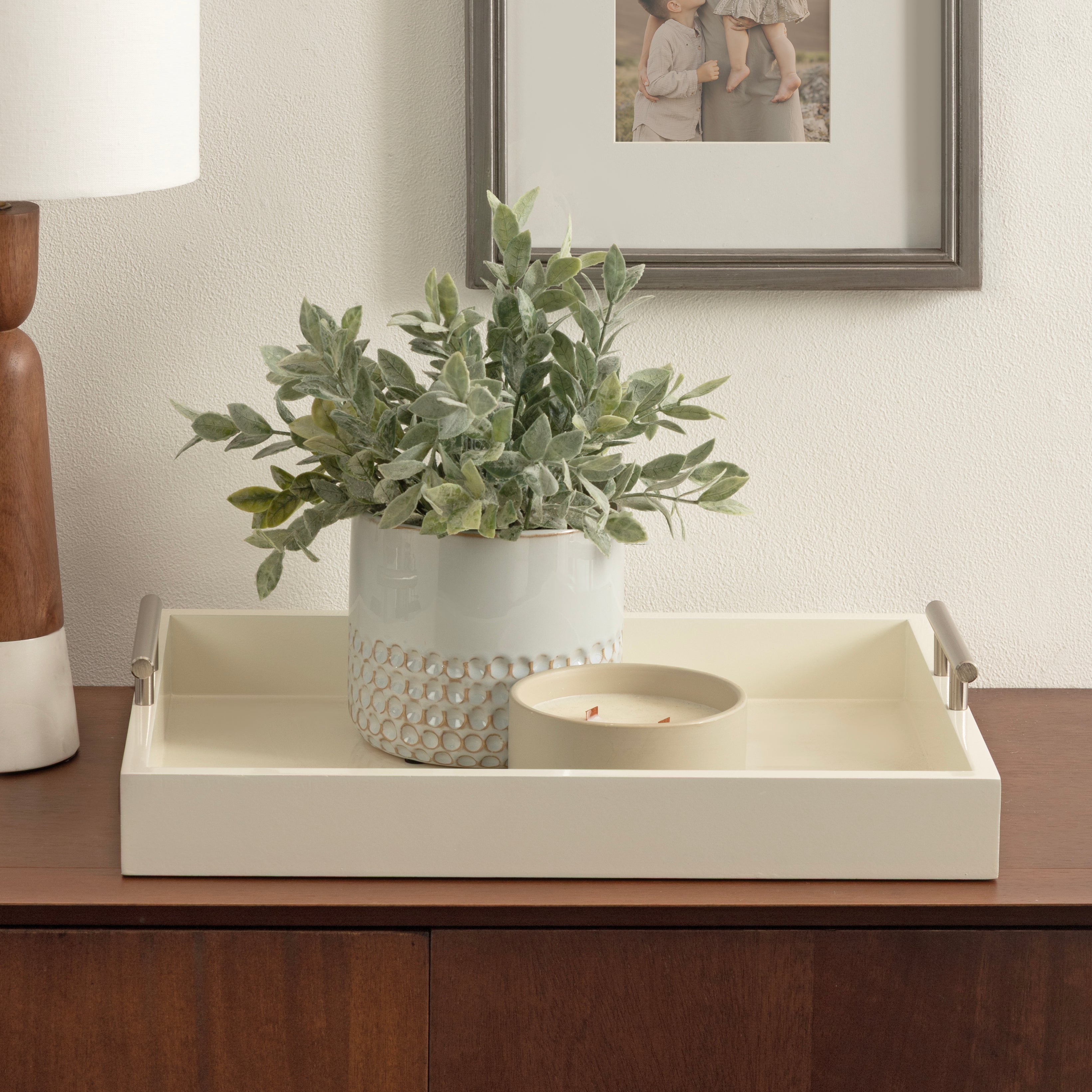 Single Tray 17x13 Ivory Silver 7