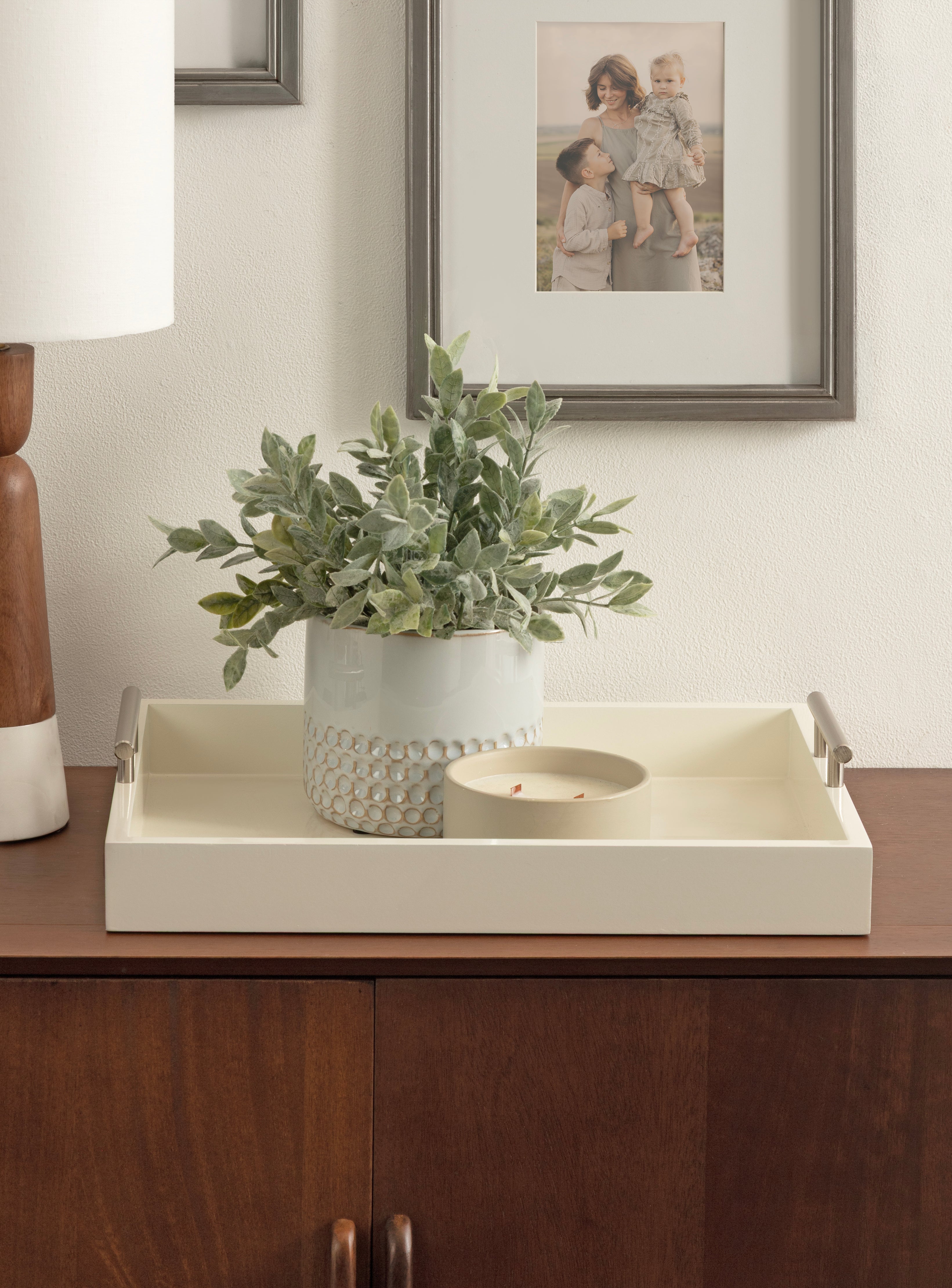 Single Tray 17x13 Ivory Silver 7