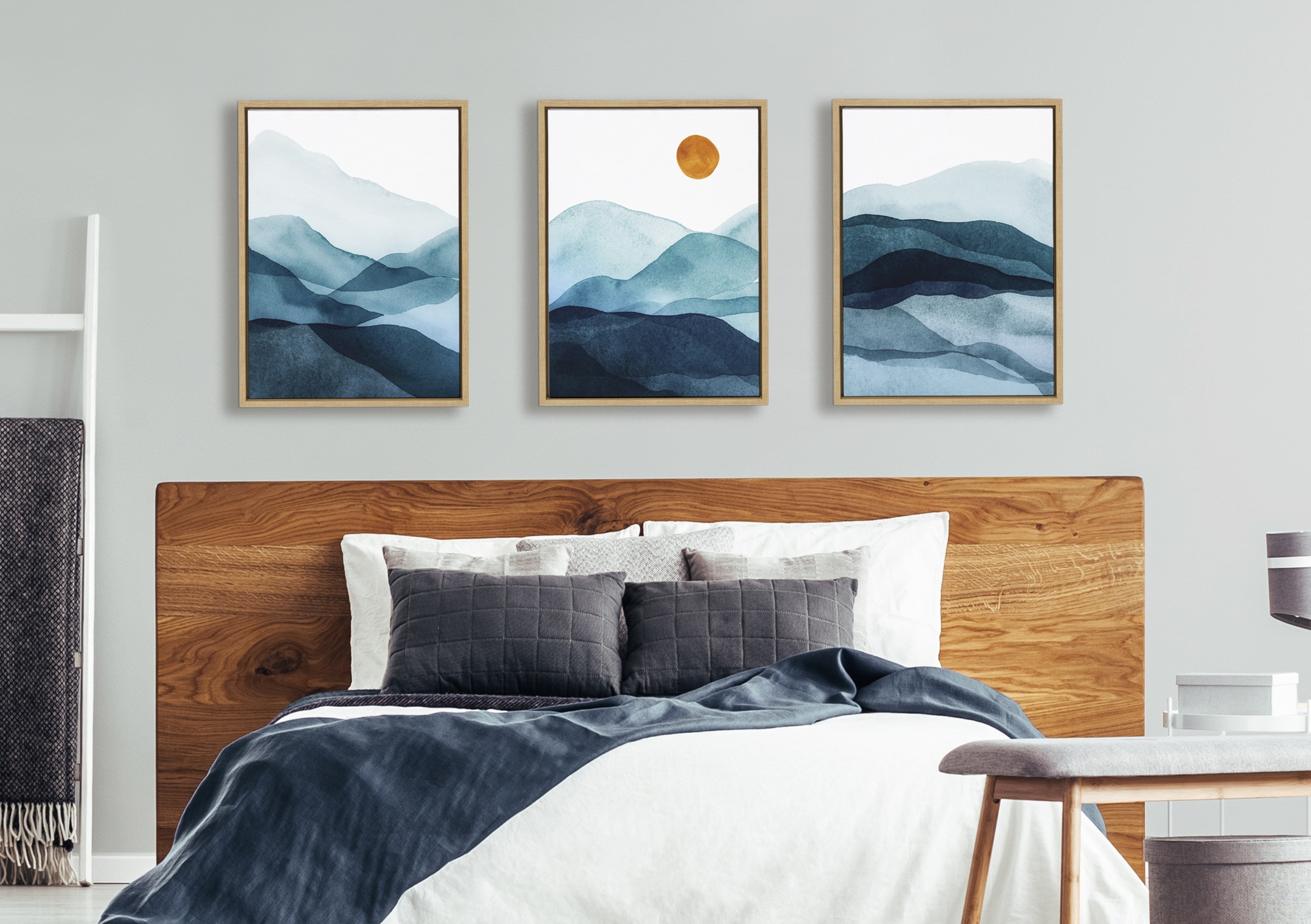 Sylvie Blue Mountain Range Framed Canvas Set by Amy Lighthall