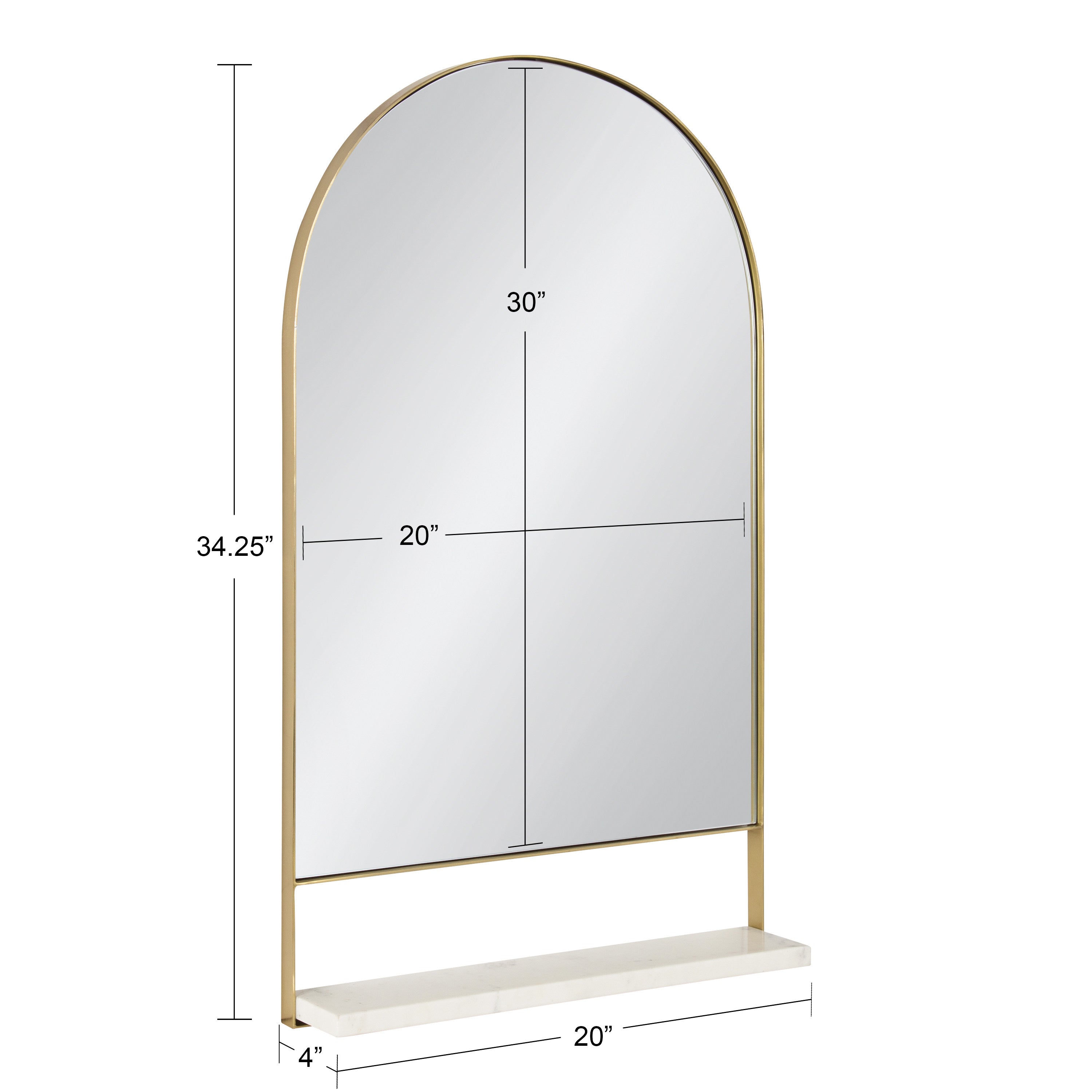 Chadwin Arch Wall Mirror with Shelf