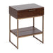 Side Table Dark Brown Gold 18x13x24 1