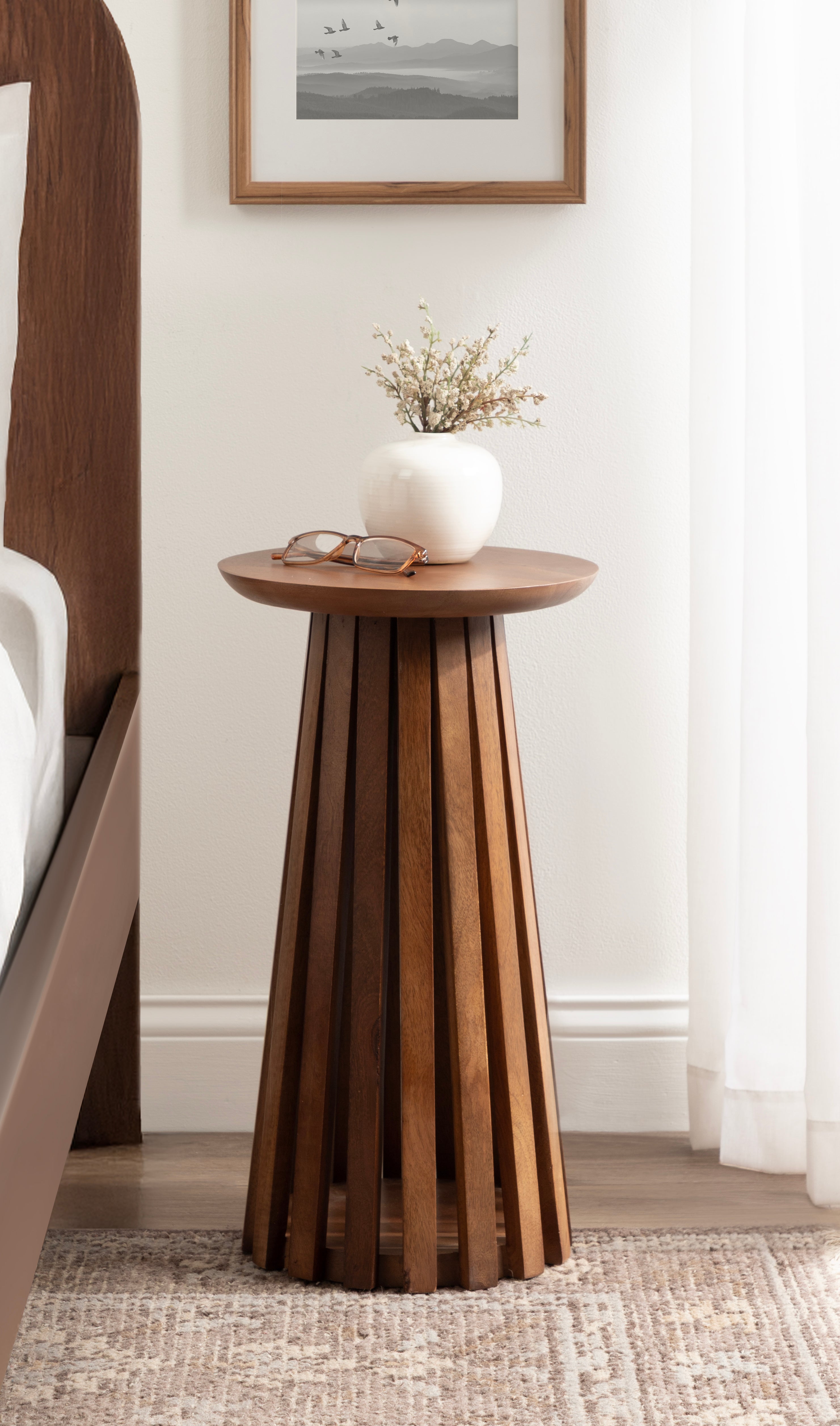 Drink Table Walnut Brown 12x12x22 7