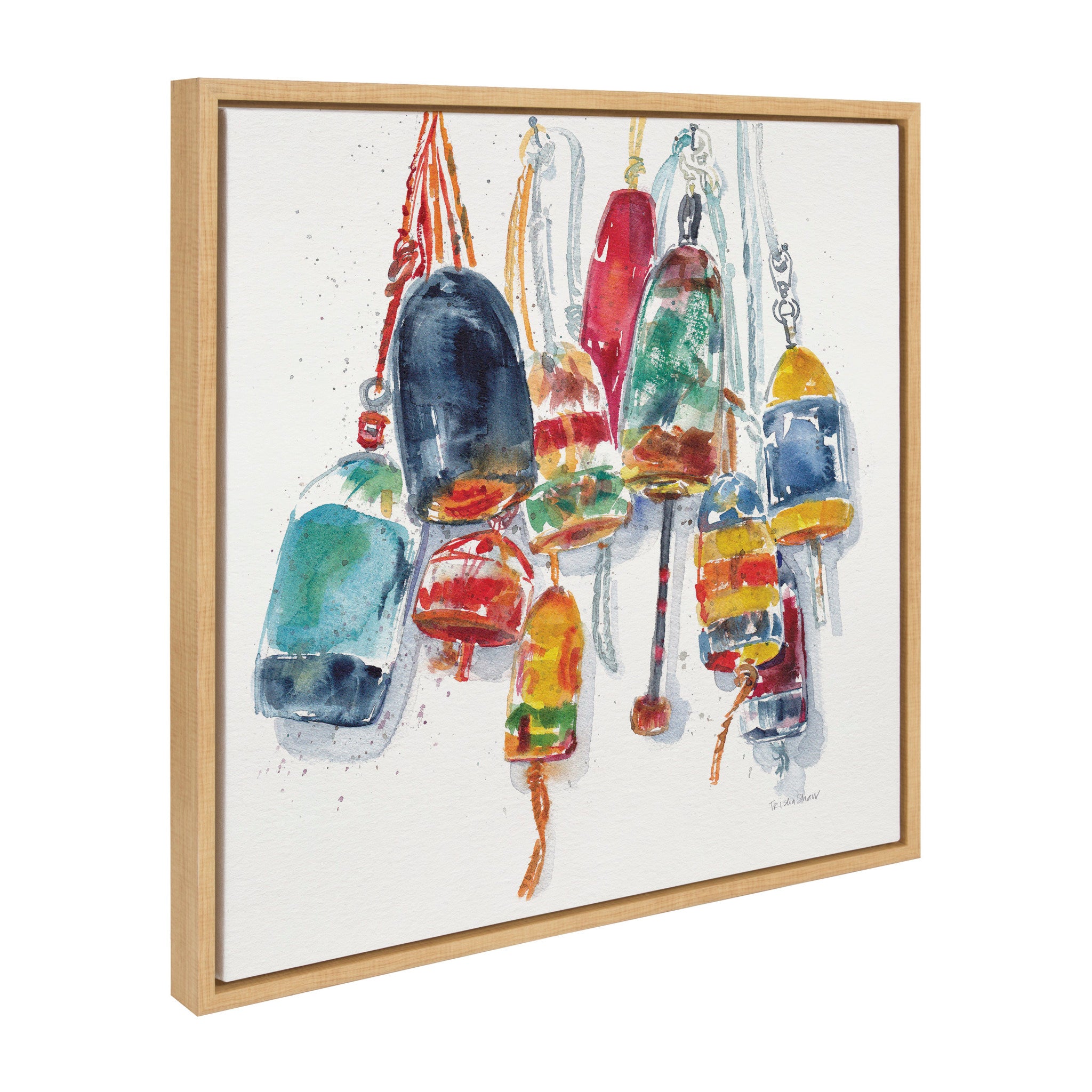Sylvie Vintage Buoys Framed Canvas by Patricia Shaw