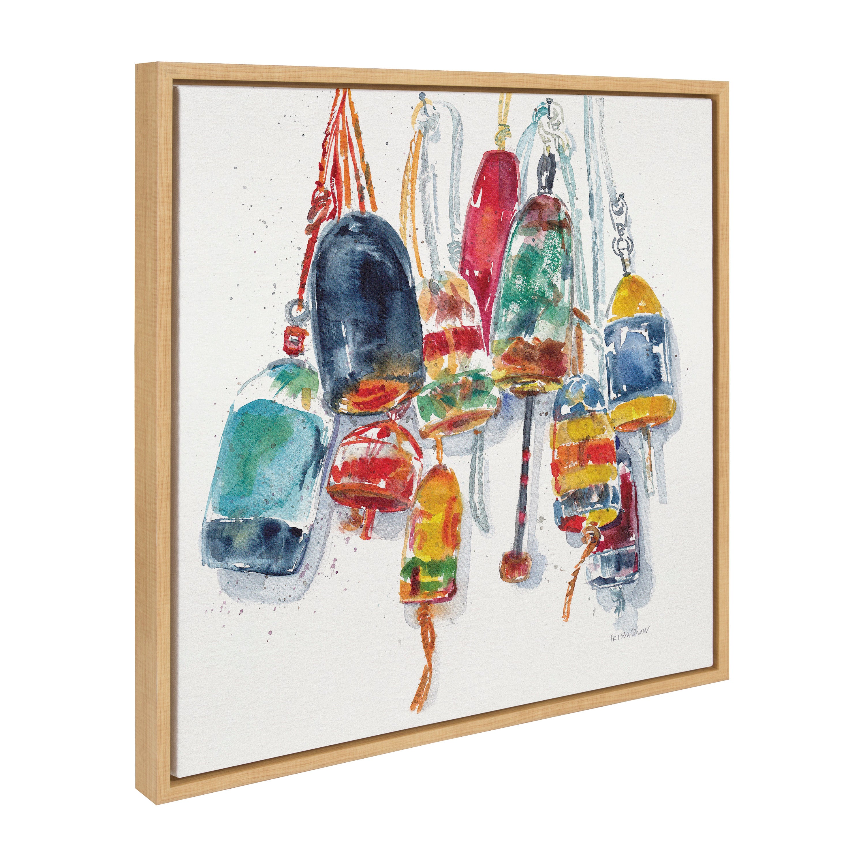 Sylvie Vintage Buoys Framed Canvas by Patricia Shaw