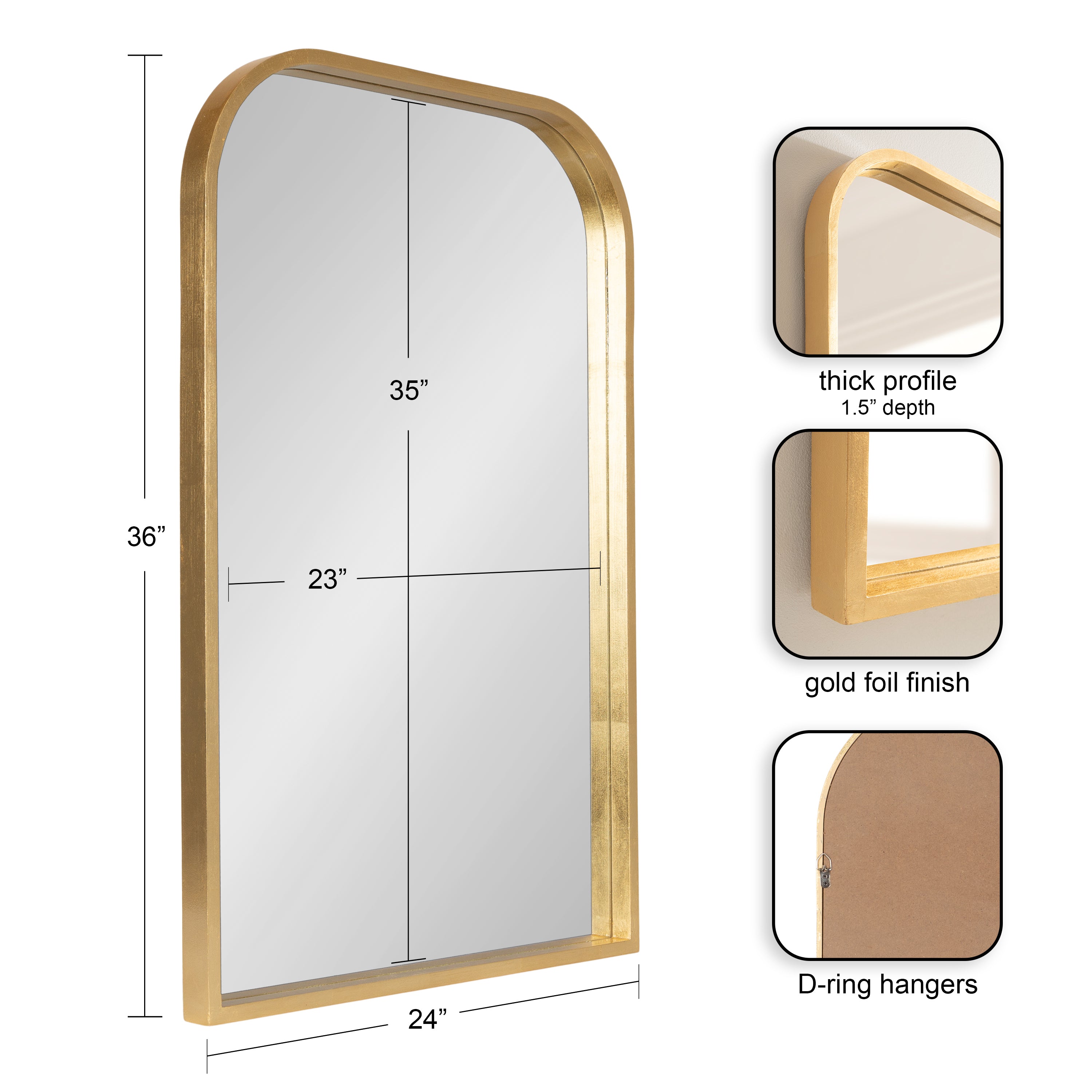 Arch Mirror Gold 24x36 2