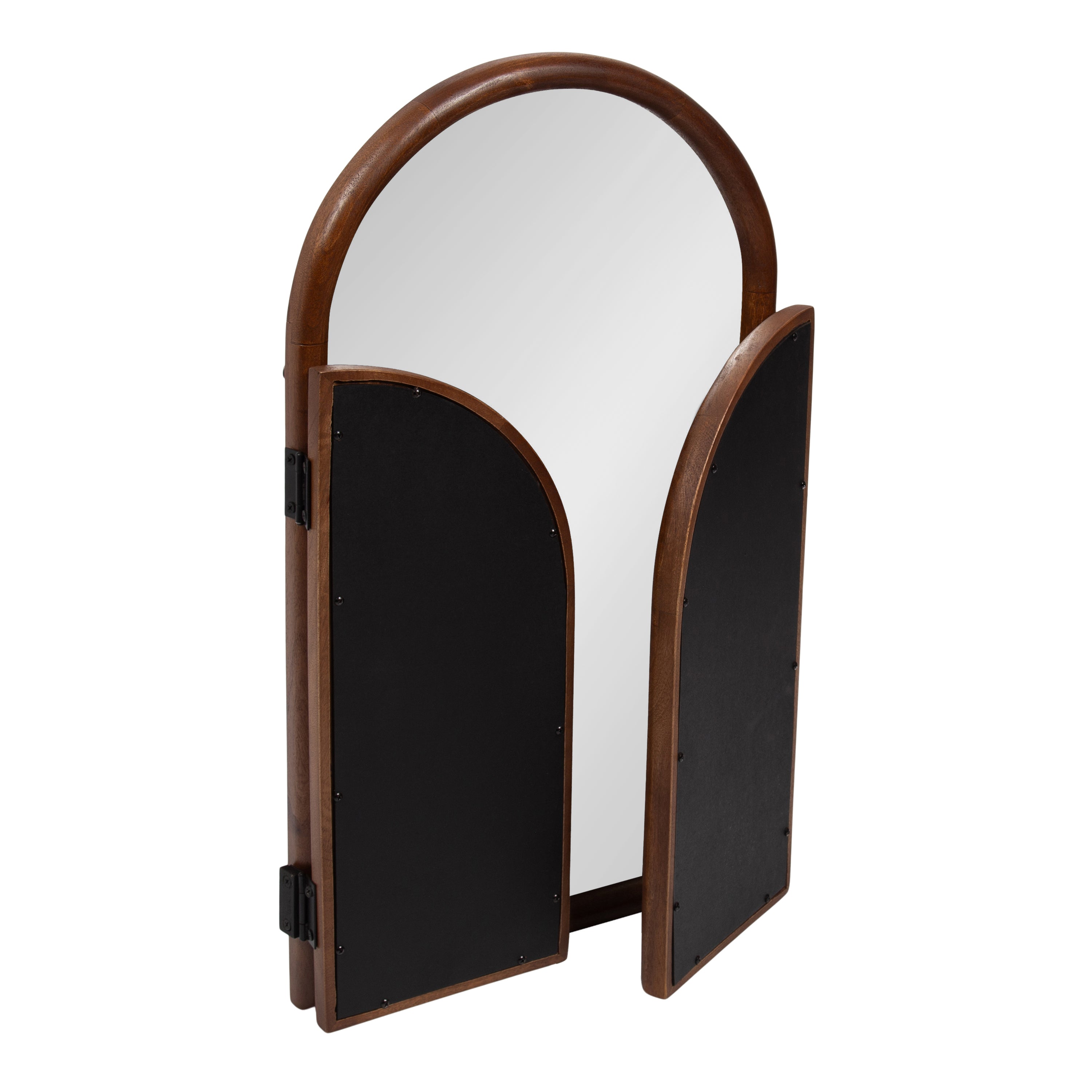 Functional Mirror Walnut Brown 32x28 6
