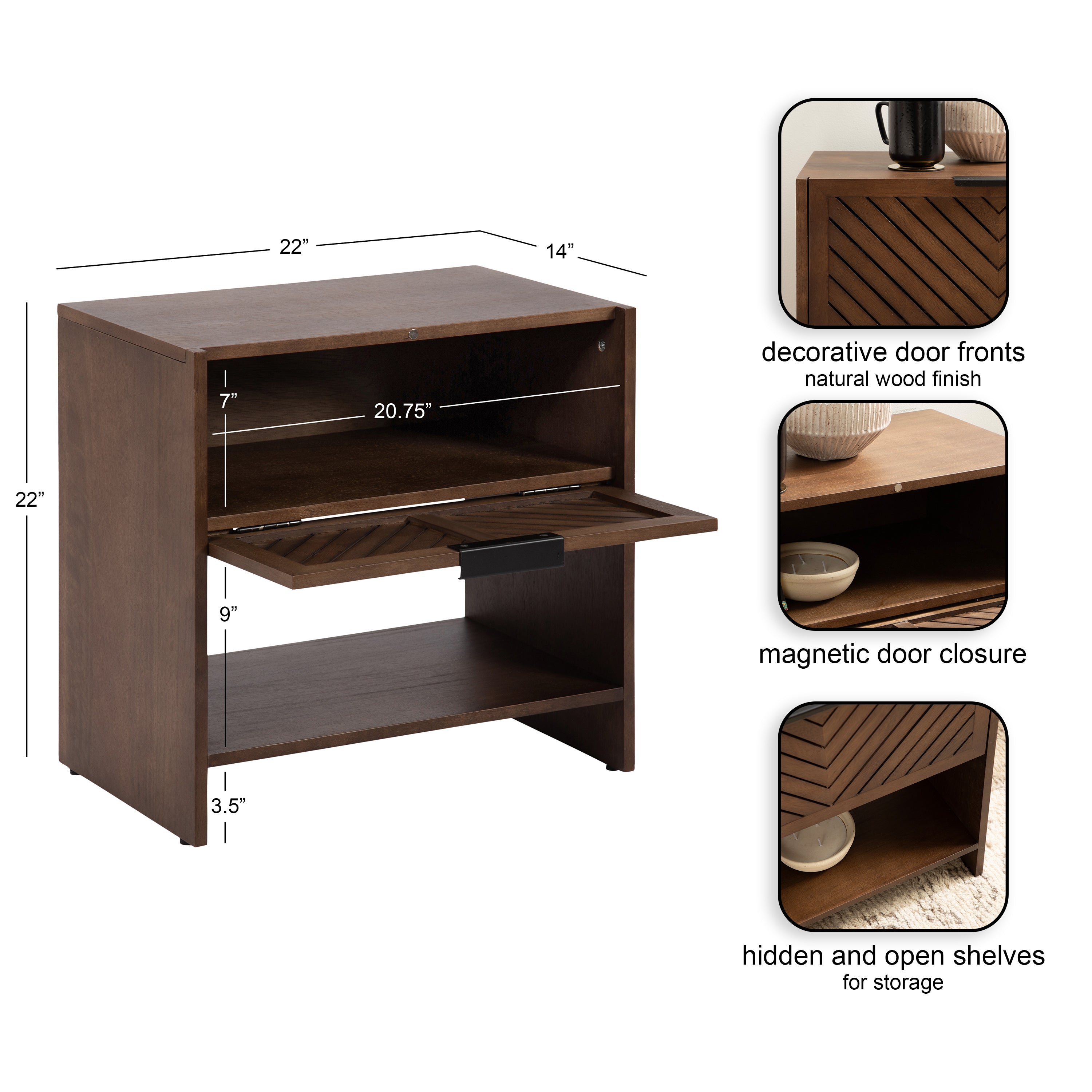 Side Table Brown 22x14x22 2