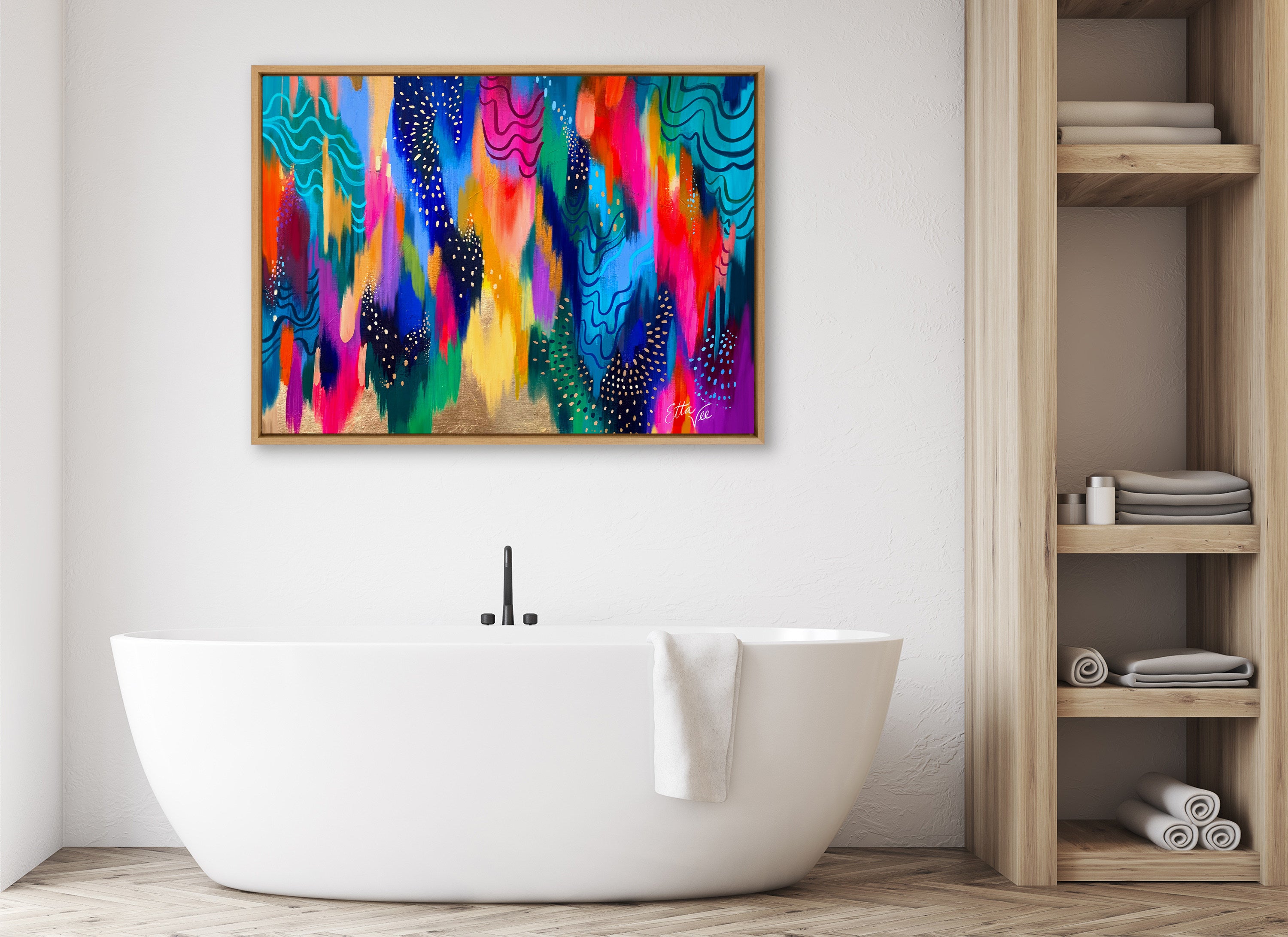Sylvie EV Brushstroke 128 Framed Canvas by Jessi Raulet of Ettavee