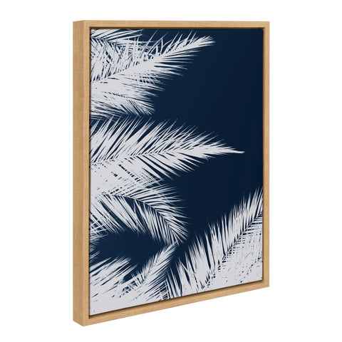 Sylvie Palm Cyanotype 1 Framed Canvas by Alicia Bock