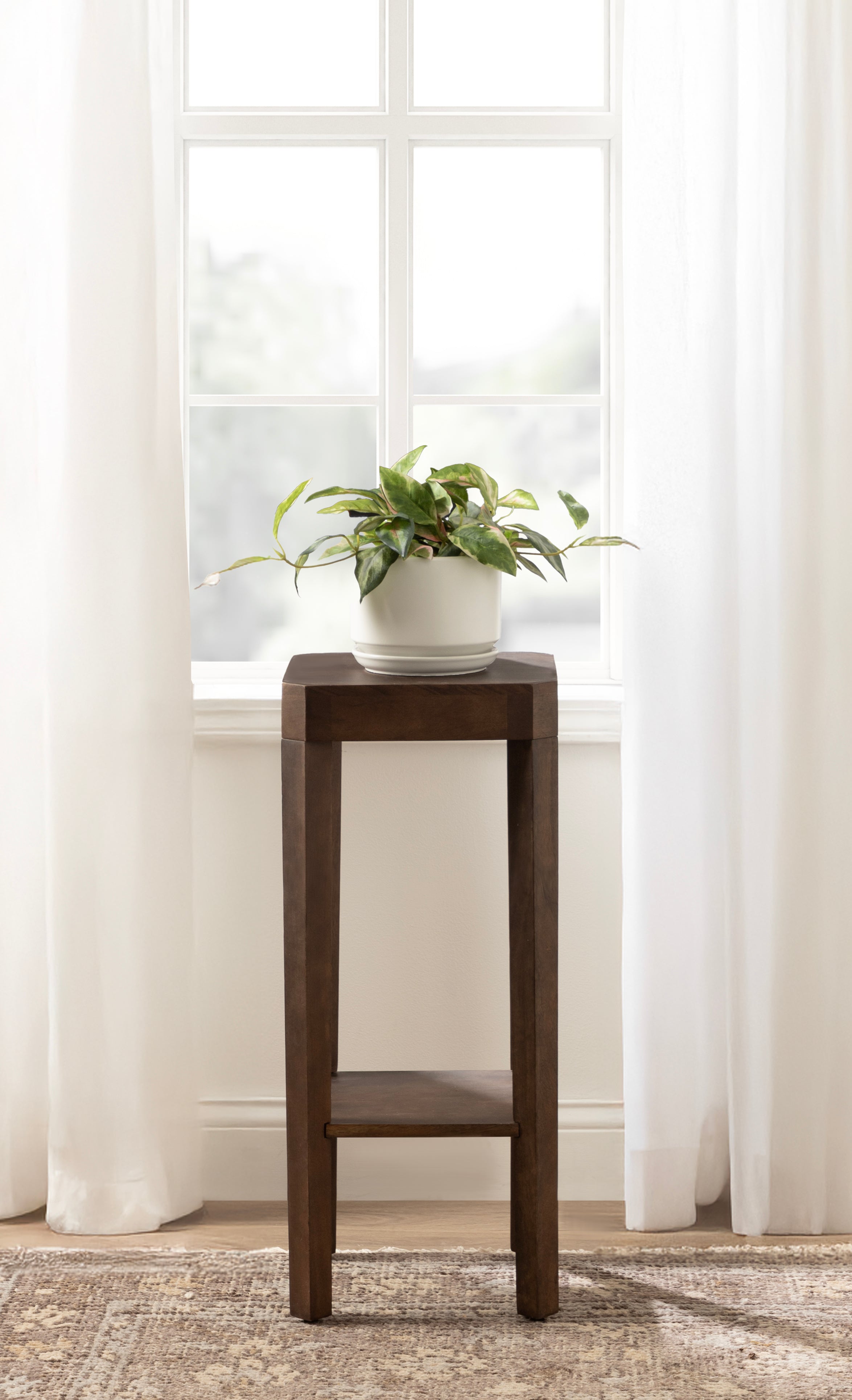 Side Table Dark Brown 12x12x28 7