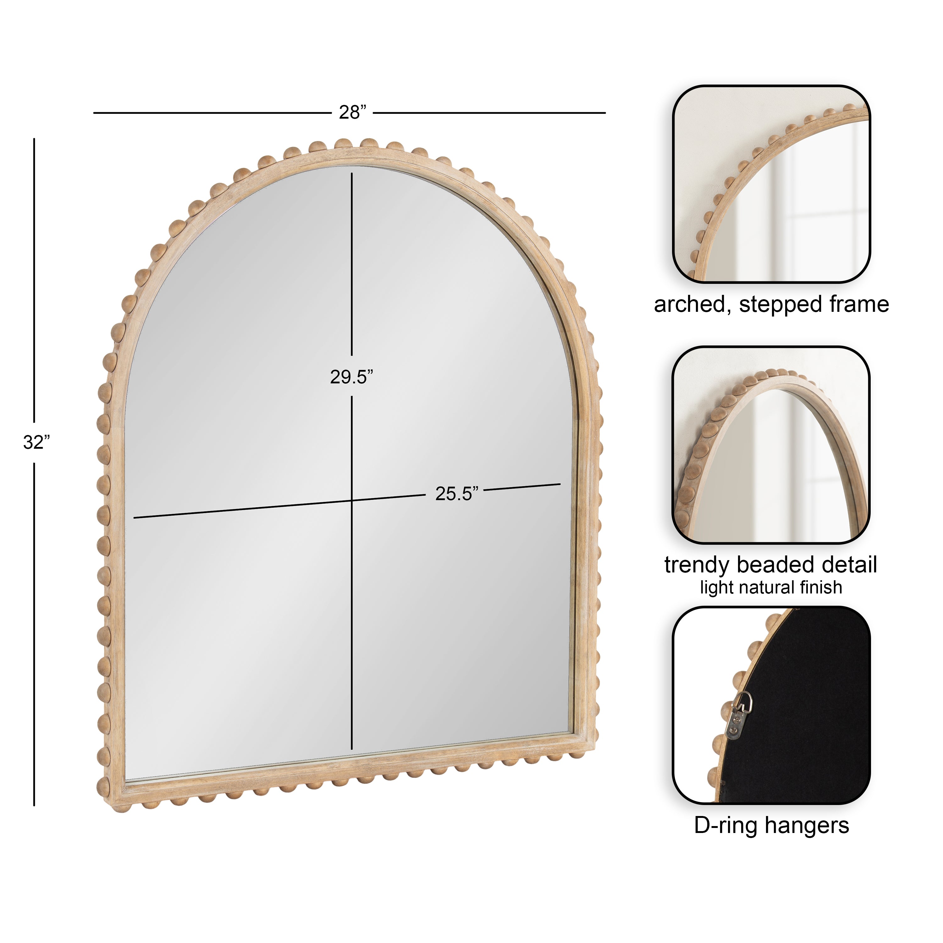 Arch Mirror Natural Beige 28x32 2