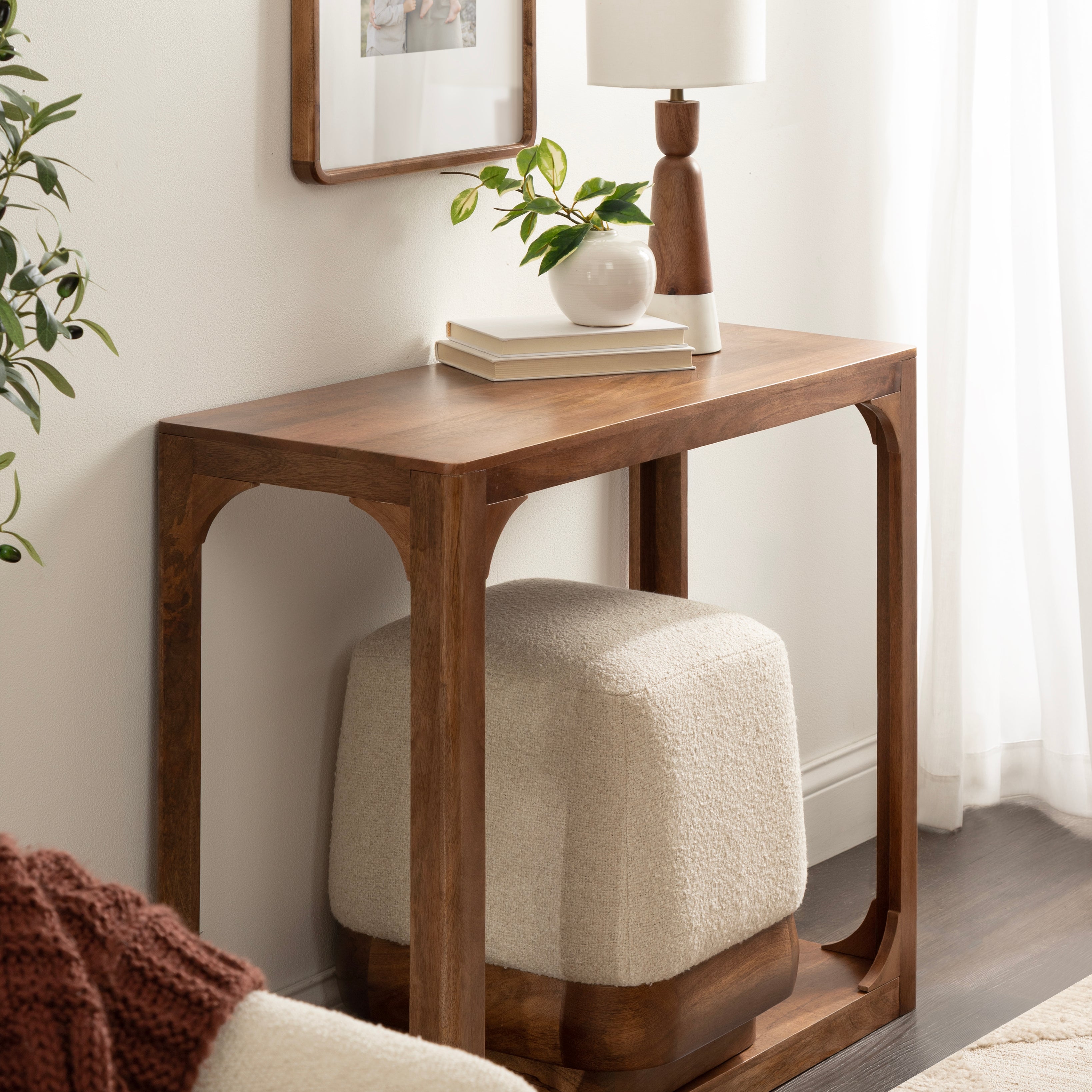 Console Table 36x14x30 Walnut Brown 7