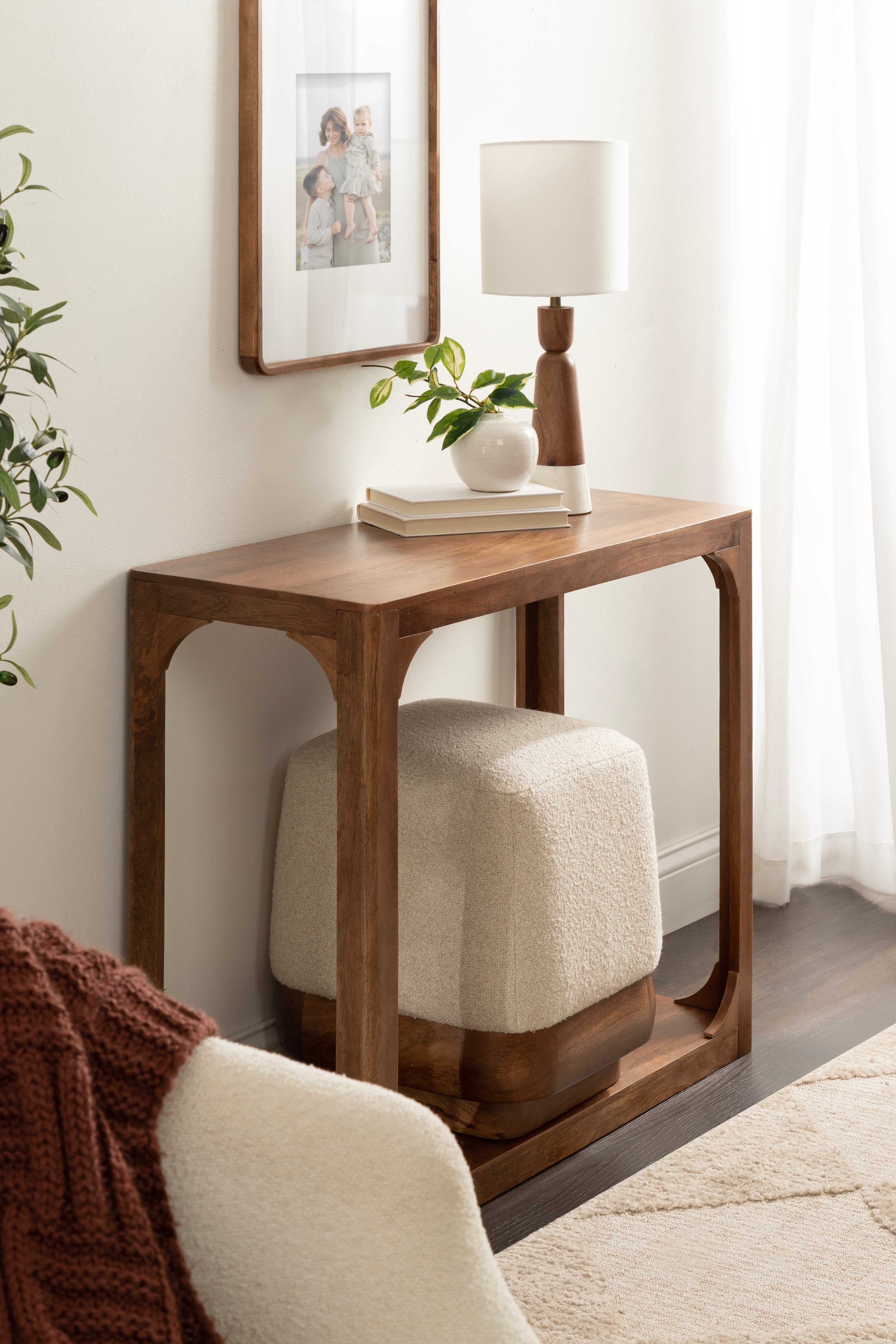 Console Table 36x14x30 Walnut Brown 7