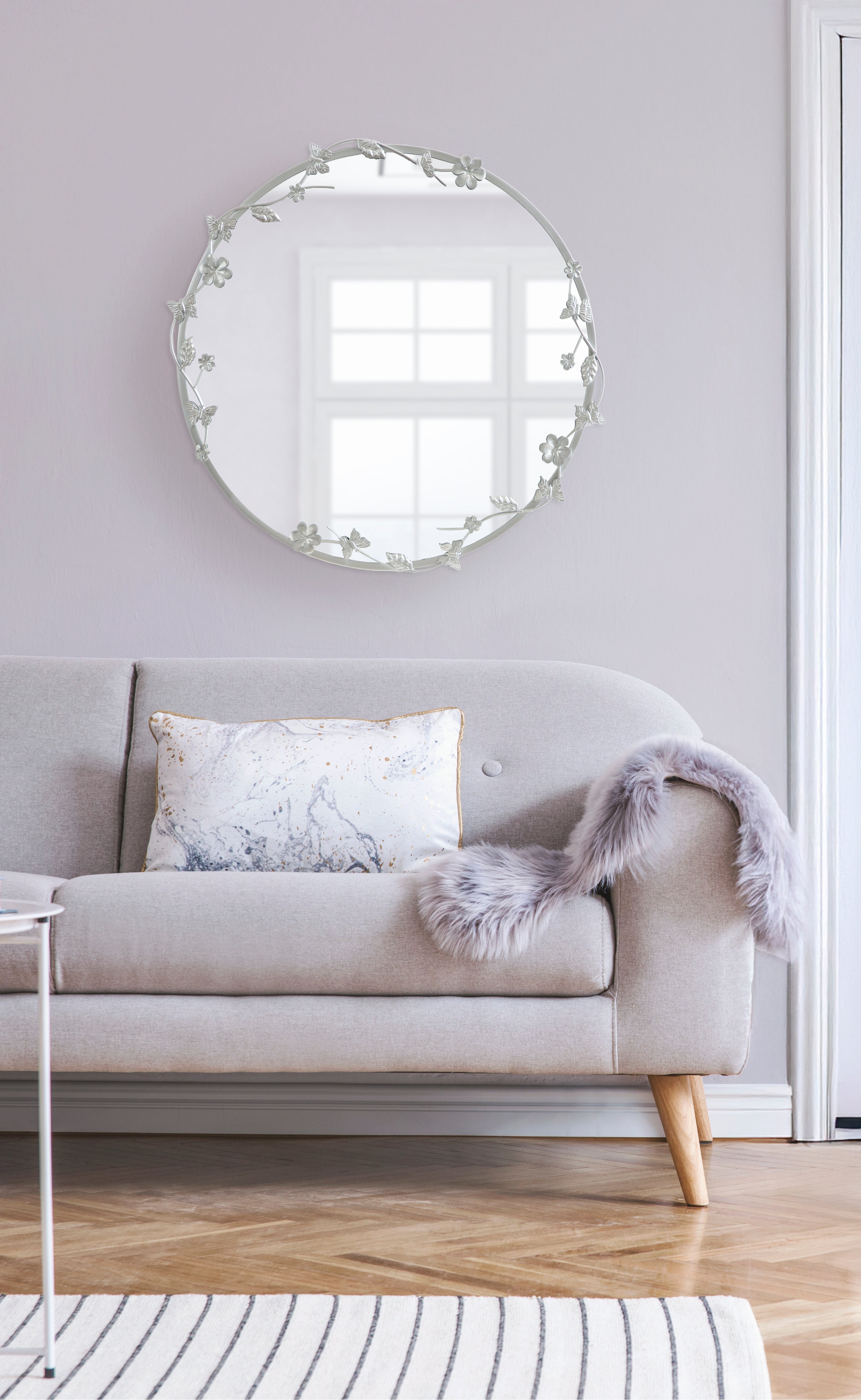 Round Mirror 26x26 Silver 6