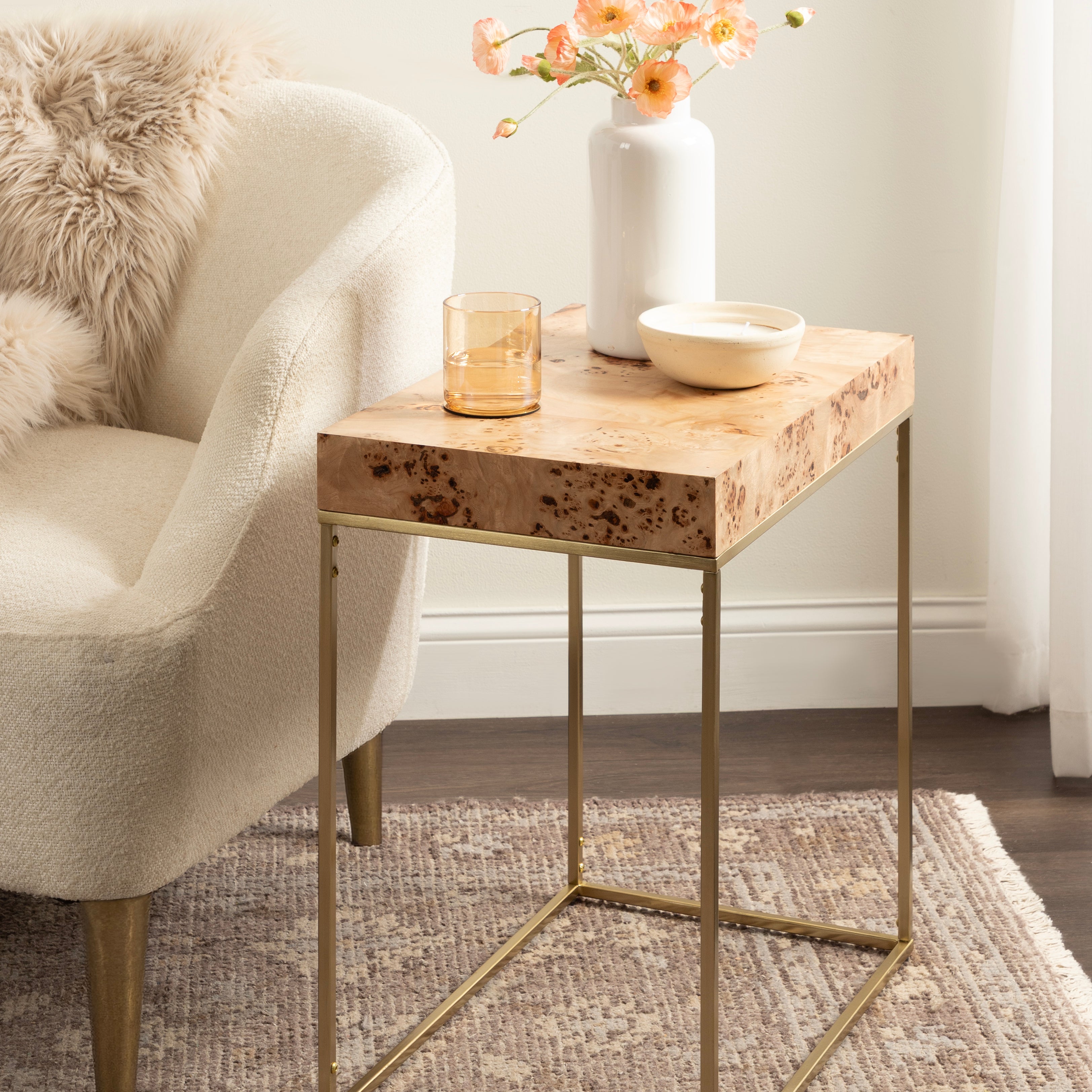Side Table 22x14x24 Natural Gold 7