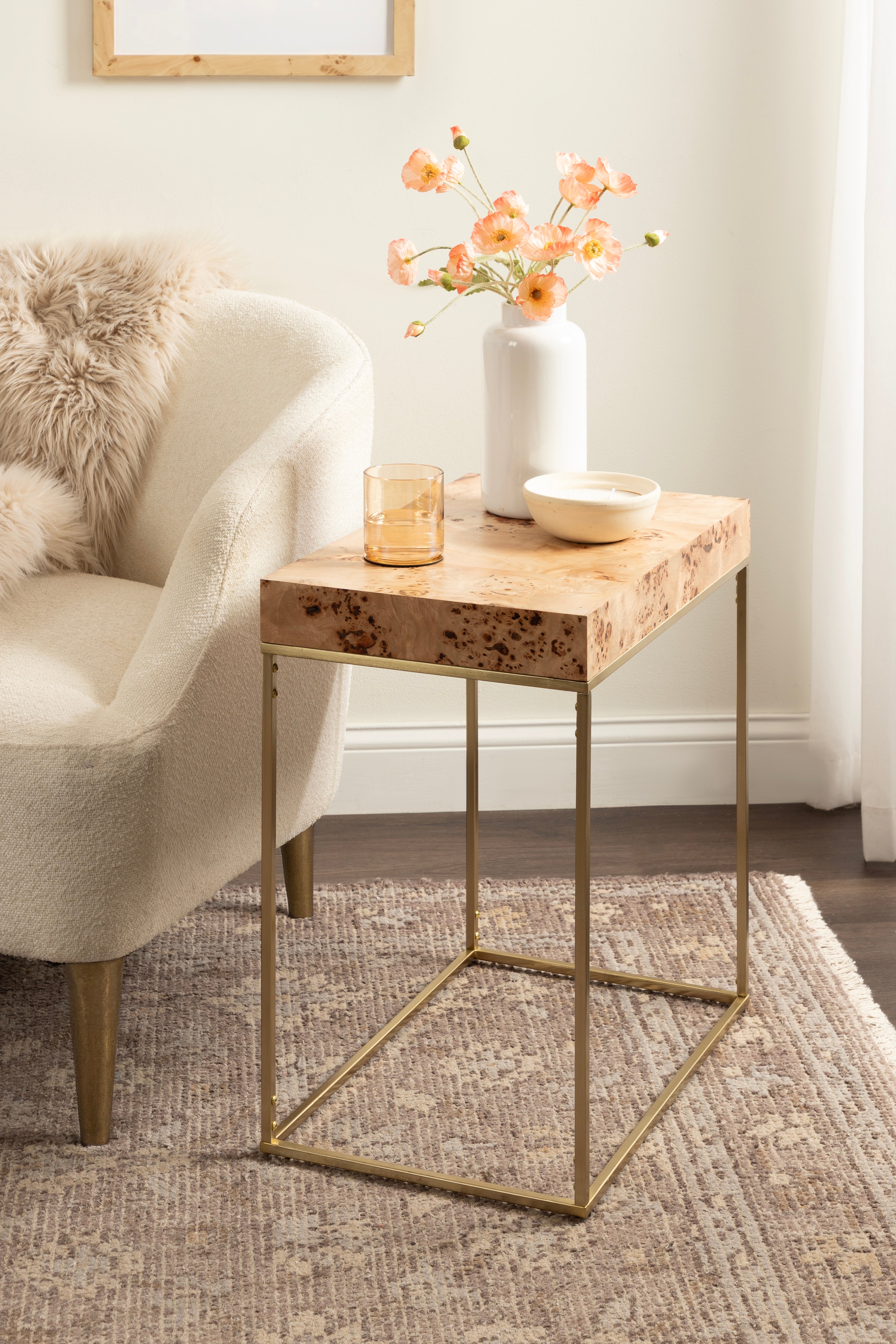 Side Table 22x14x24 Natural Gold 7
