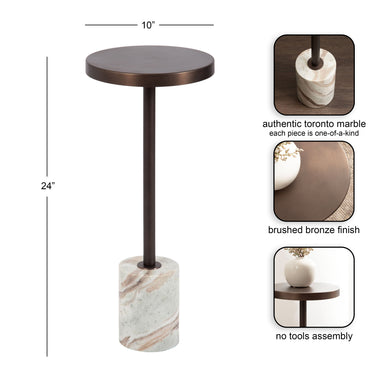 Drink Table Brown Bronze 10x10x24 2