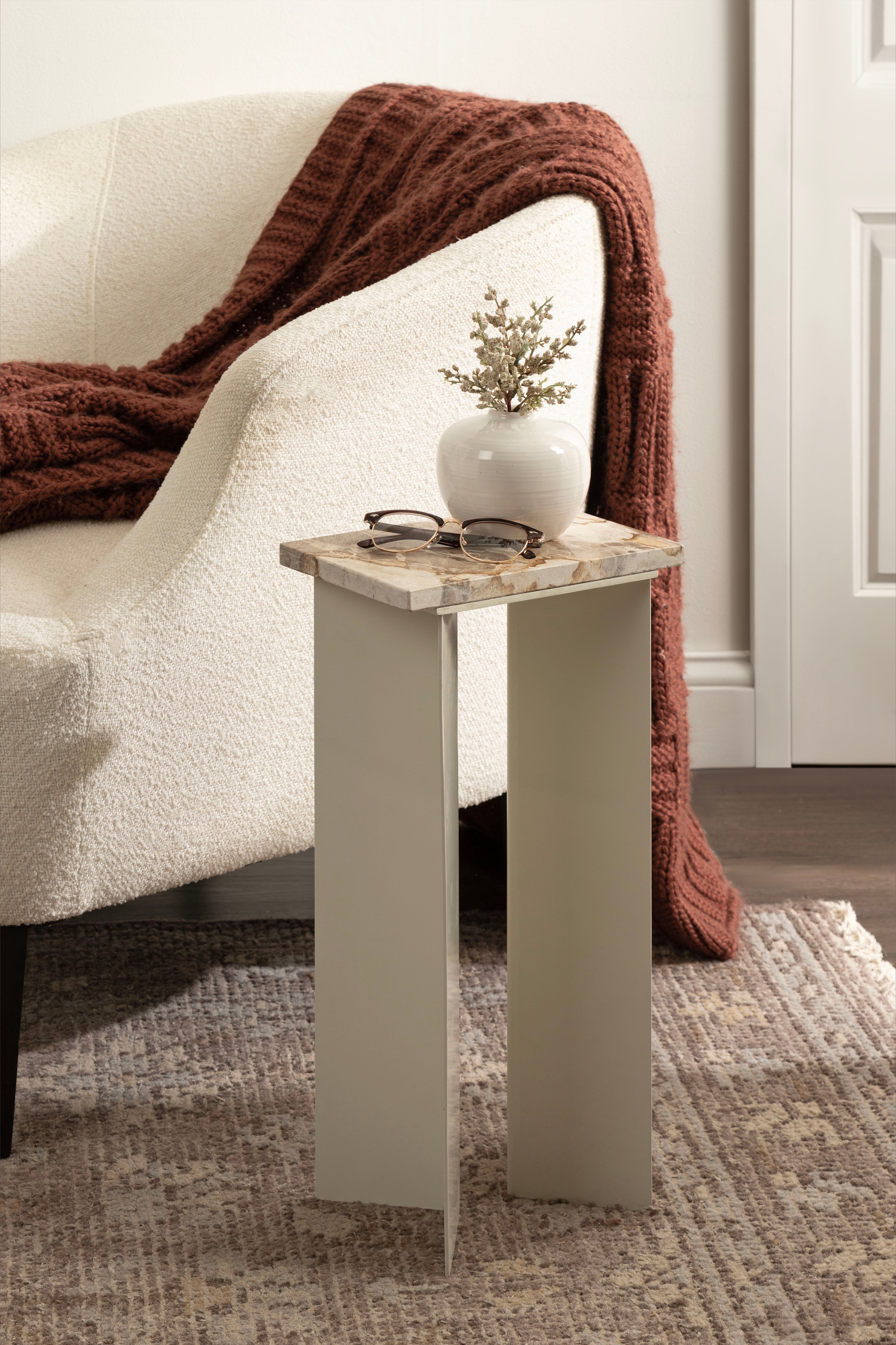 Drink Table Beige 10x7x21 6