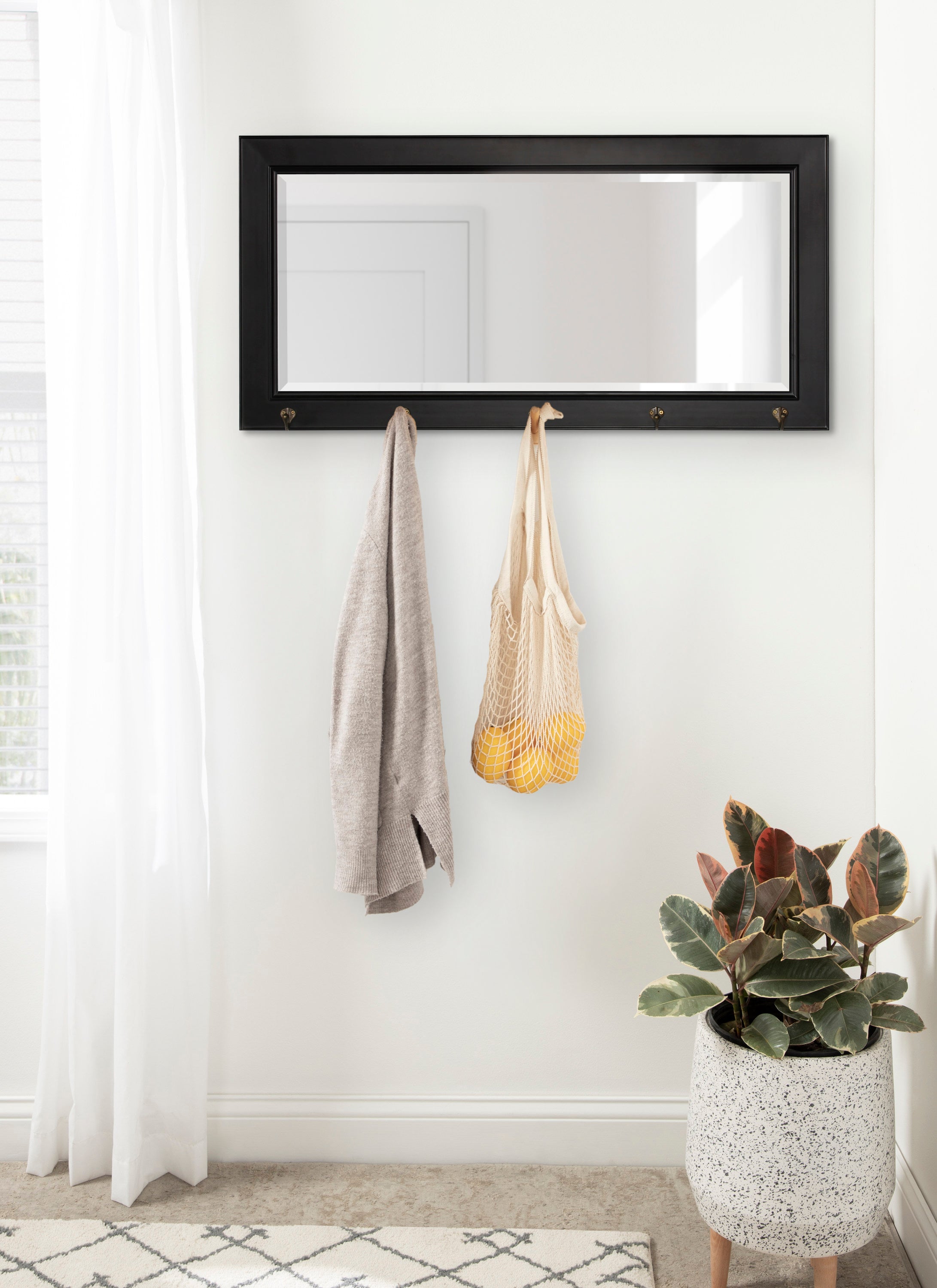 Pub Mirror with Metal Hooks