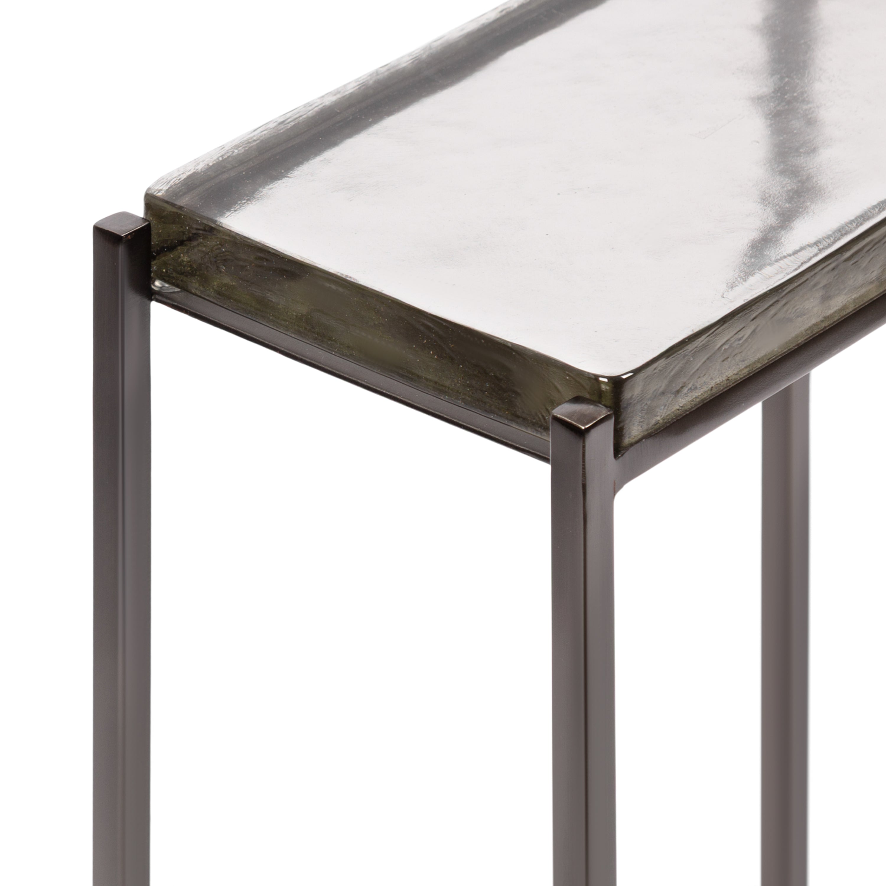 Side Table 12x7x22 Clear Pewter 3