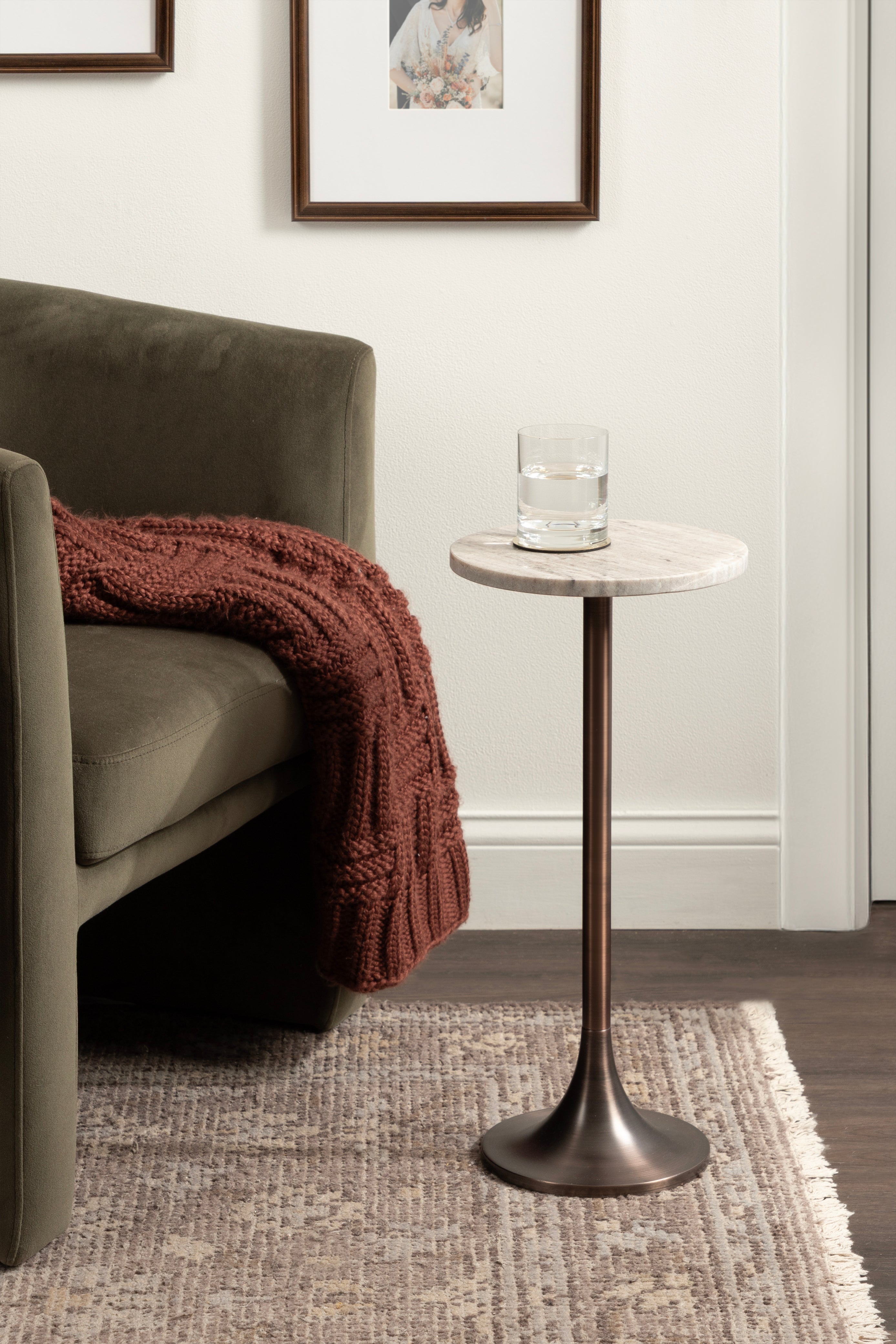 Drink Table Beige Bronze 10x10x22 6